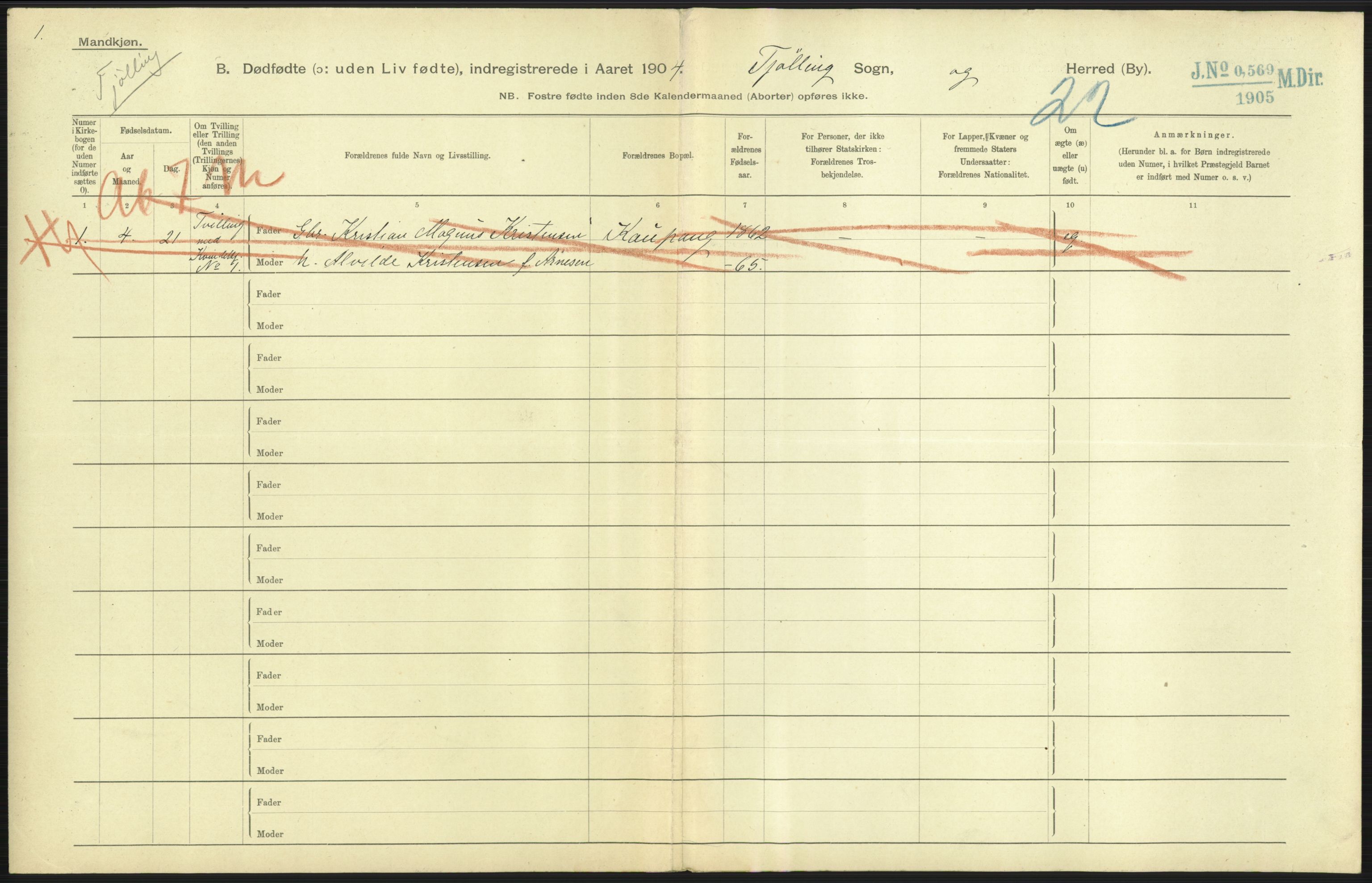 Statistisk sentralbyrå, Sosiodemografiske emner, Befolkning, AV/RA-S-2228/D/Df/Dfa/Dfab/L0025: Smålenenes amt - Stavanger amt: Dødfødte. Bygder., 1904, p. 335