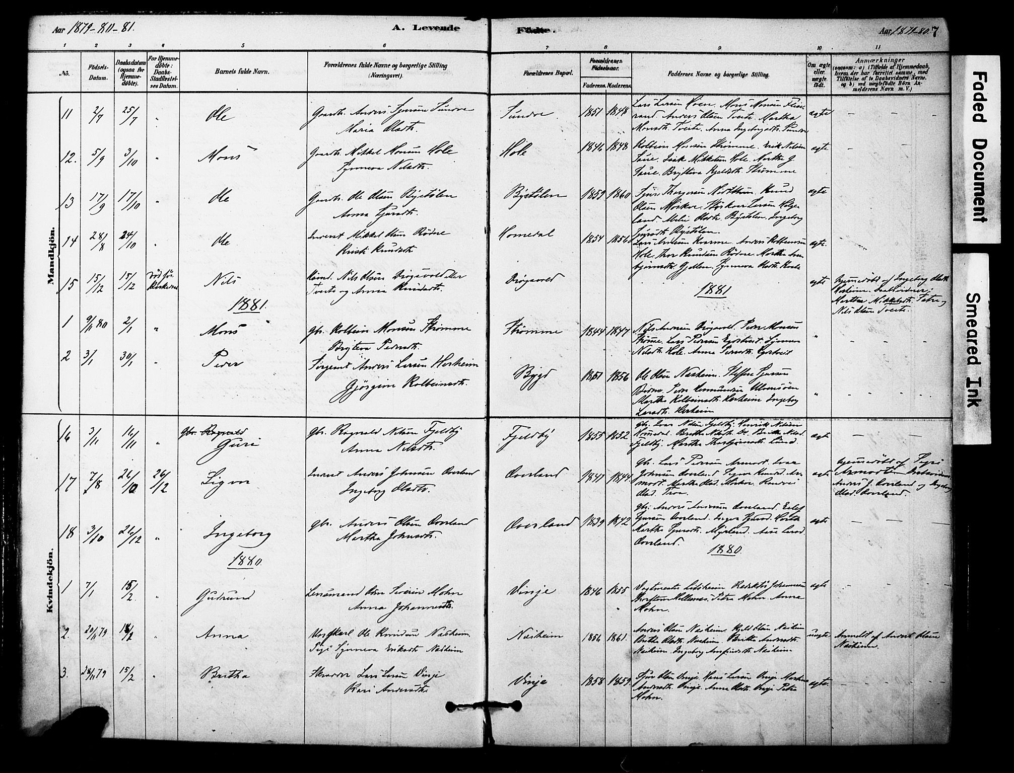 Vossestrand Sokneprestembete, SAB/A-79101/H/Haa: Parish register (official) no. C 1, 1878-1903, p. 7
