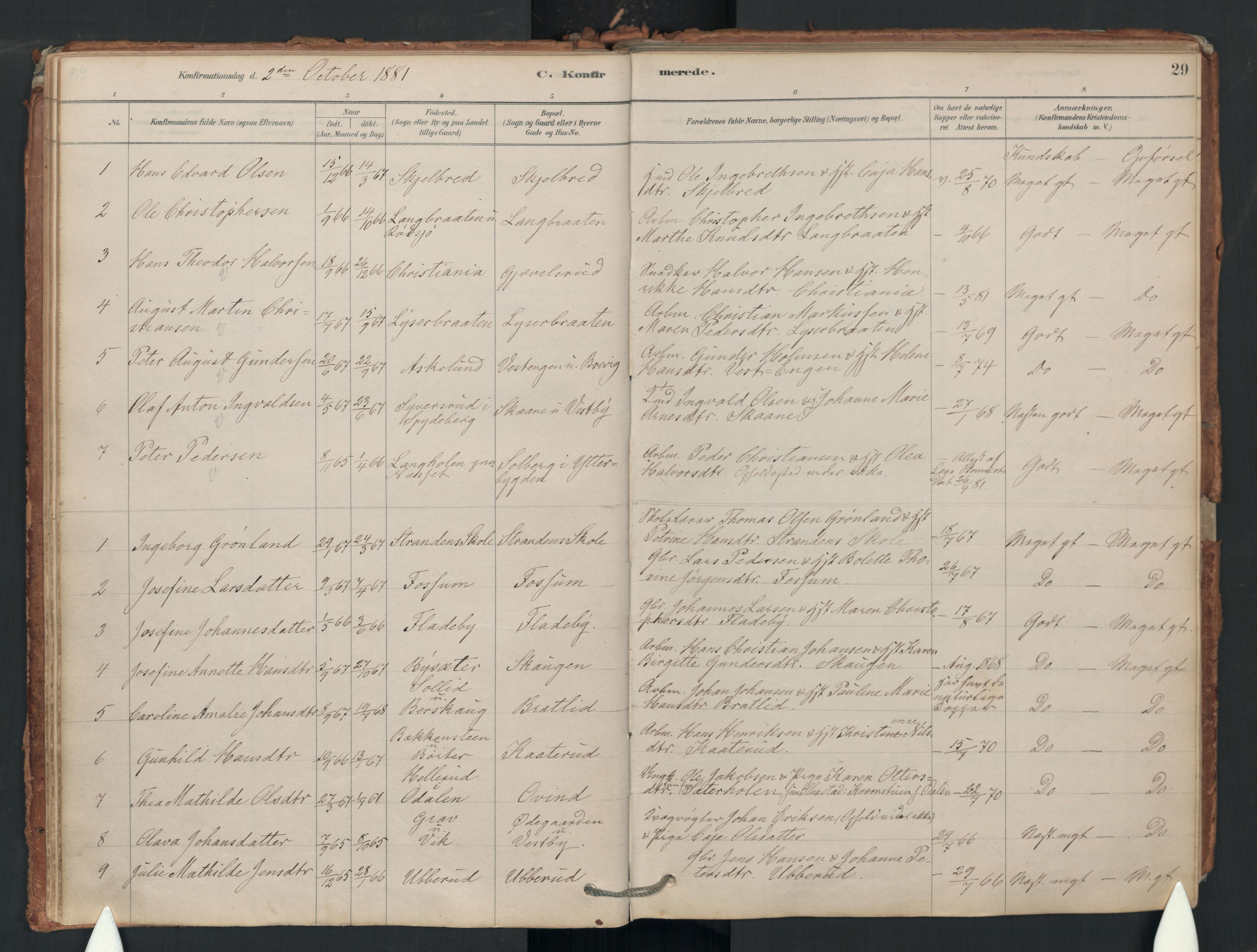 Enebakk prestekontor Kirkebøker, SAO/A-10171c/F/Fa/L0018: Parish register (official) no. I 18, 1877-1930, p. 29