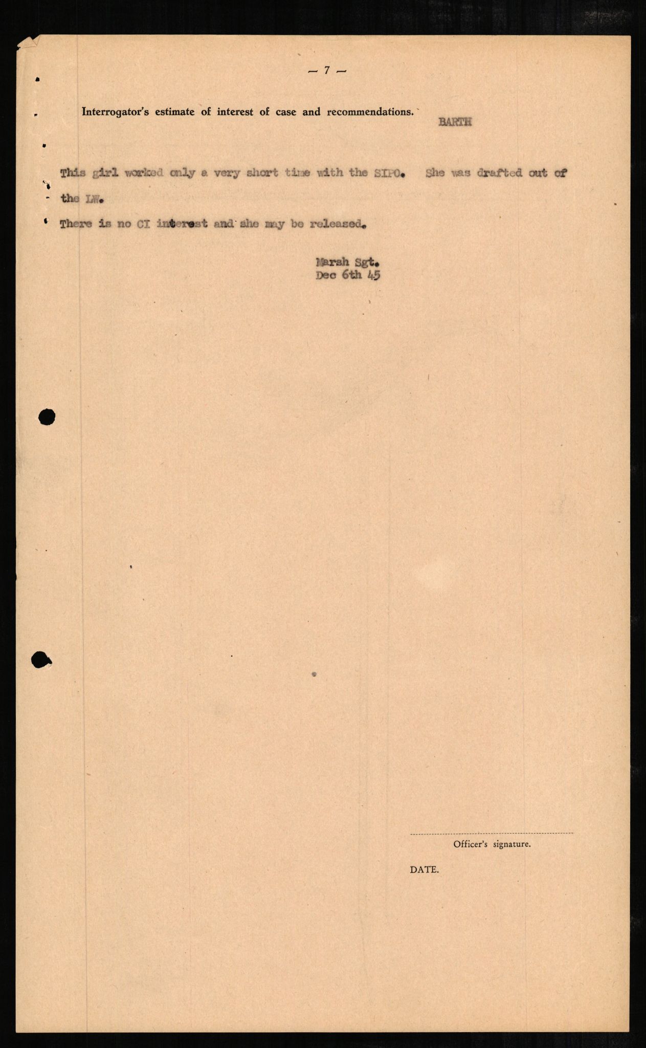 Forsvaret, Forsvarets overkommando II, AV/RA-RAFA-3915/D/Db/L0002: CI Questionaires. Tyske okkupasjonsstyrker i Norge. Tyskere., 1945-1946, p. 111