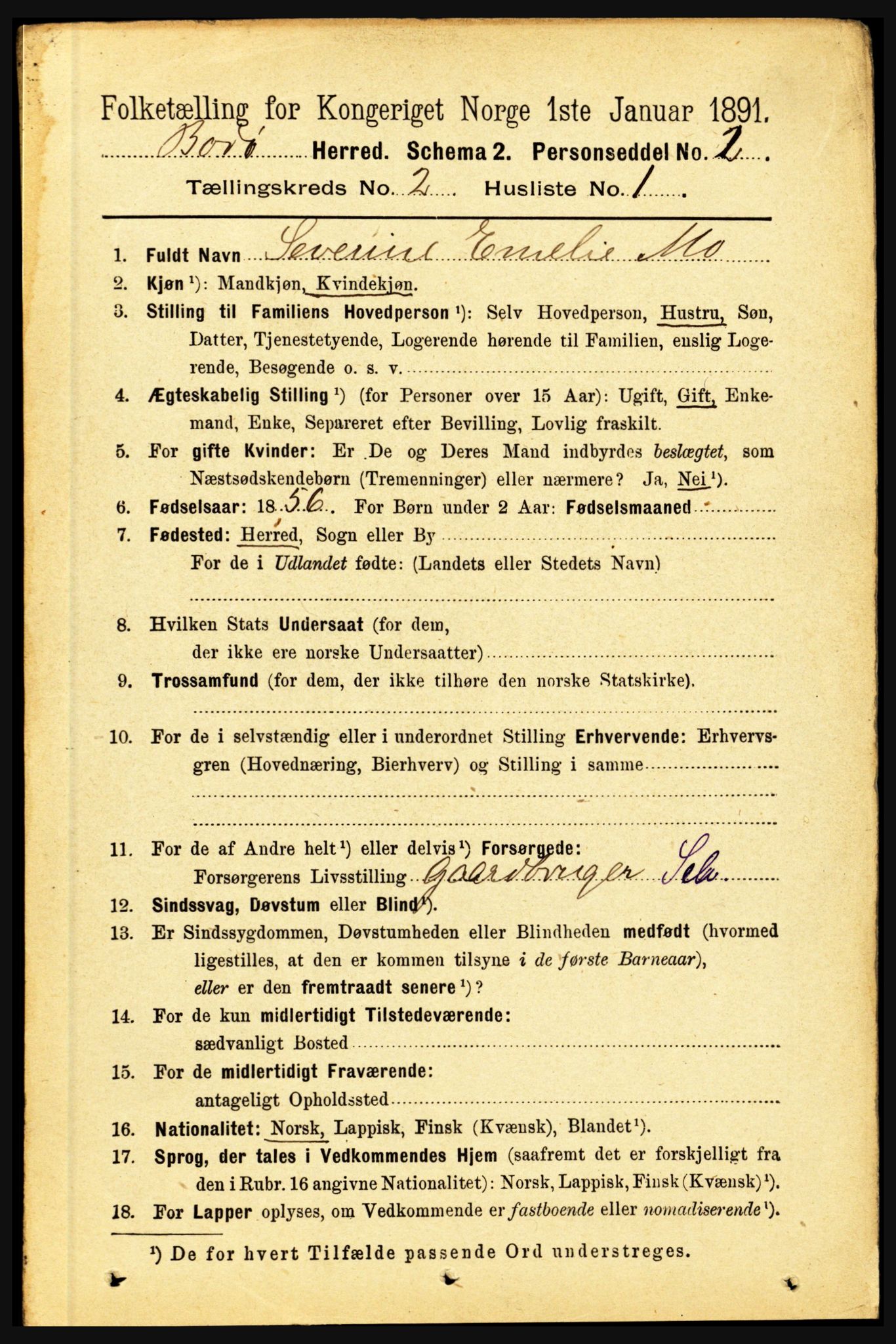 RA, 1891 census for 1843 Bodø, 1891, p. 671