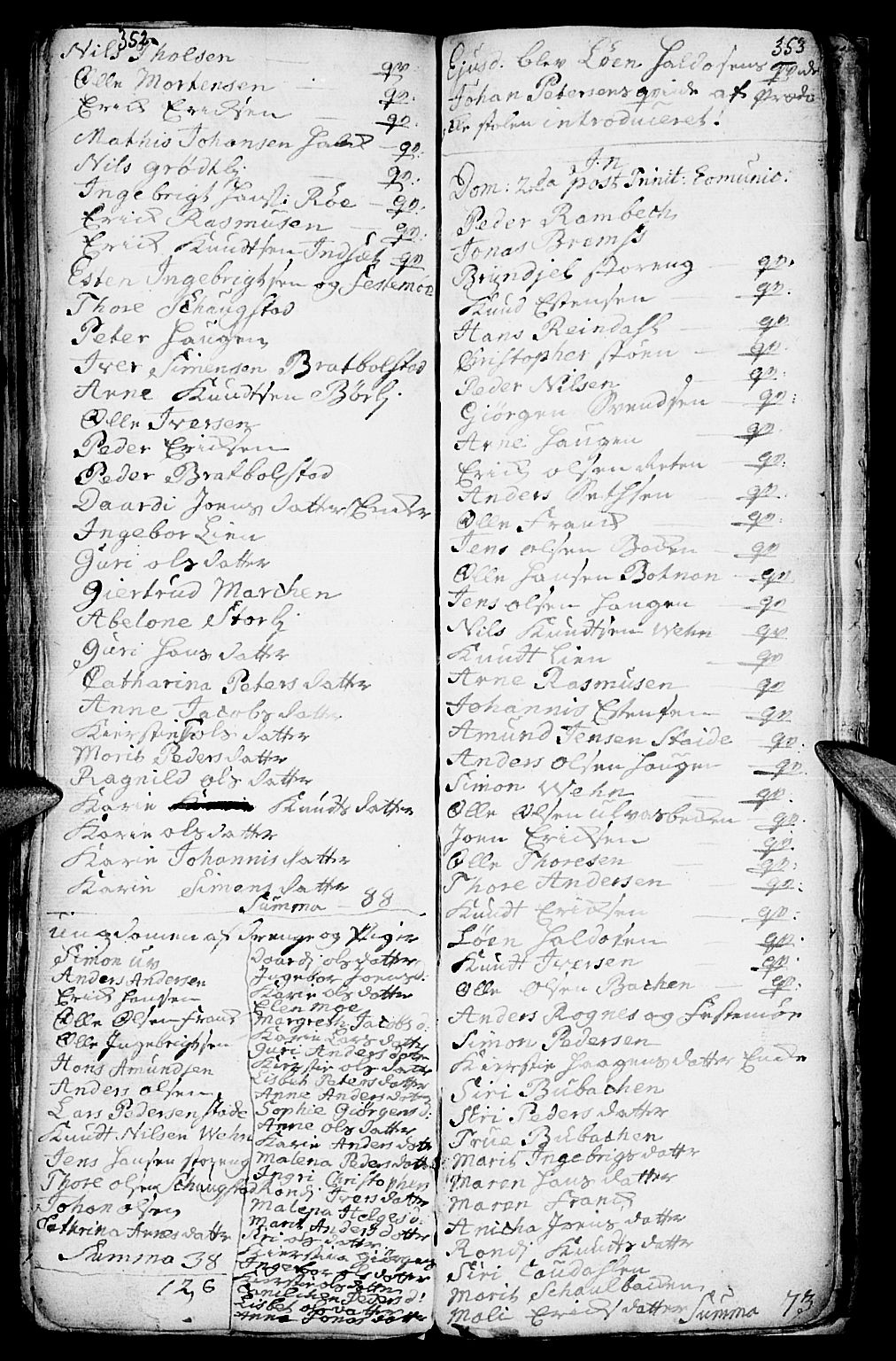 Kvikne prestekontor, SAH/PREST-064/H/Ha/Haa/L0001: Parish register (official) no. 1, 1740-1756, p. 352-353