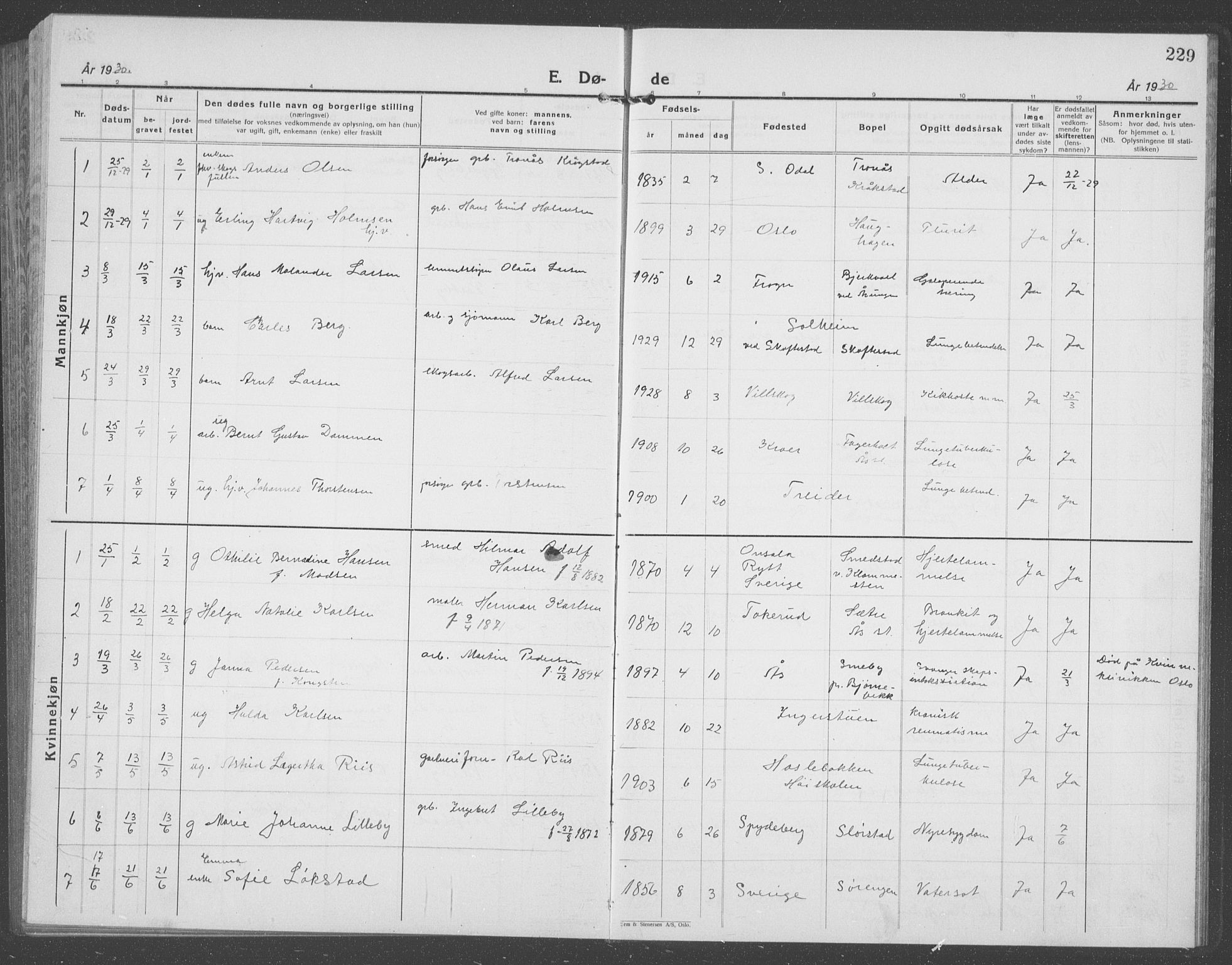 Ås prestekontor Kirkebøker, AV/SAO-A-10894/G/Ga/L0006: Parish register (copy) no. I 6, 1925-1940, p. 229