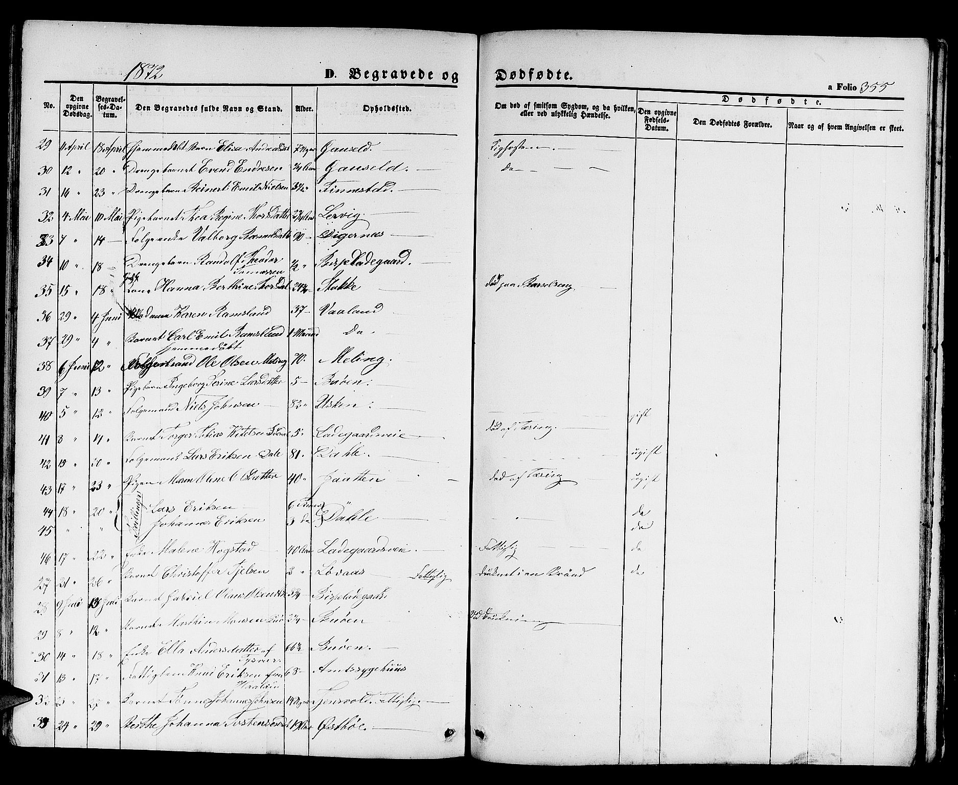 Hetland sokneprestkontor, SAST/A-101826/30/30BB/L0003: Parish register (copy) no. B 3, 1863-1877, p. 355