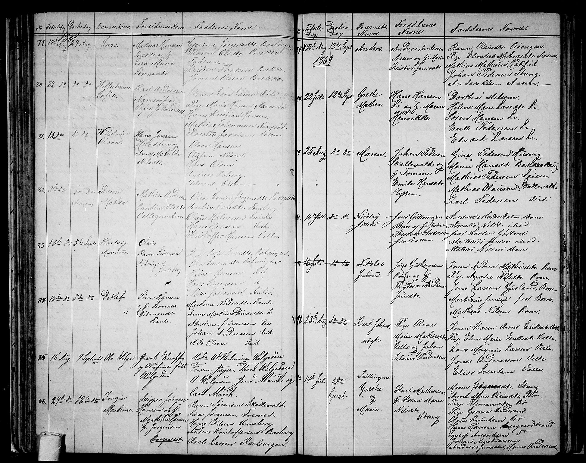 Sem kirkebøker, AV/SAKO-A-5/G/Ga/L0004: Parish register (copy) no. I 4, 1855-1877