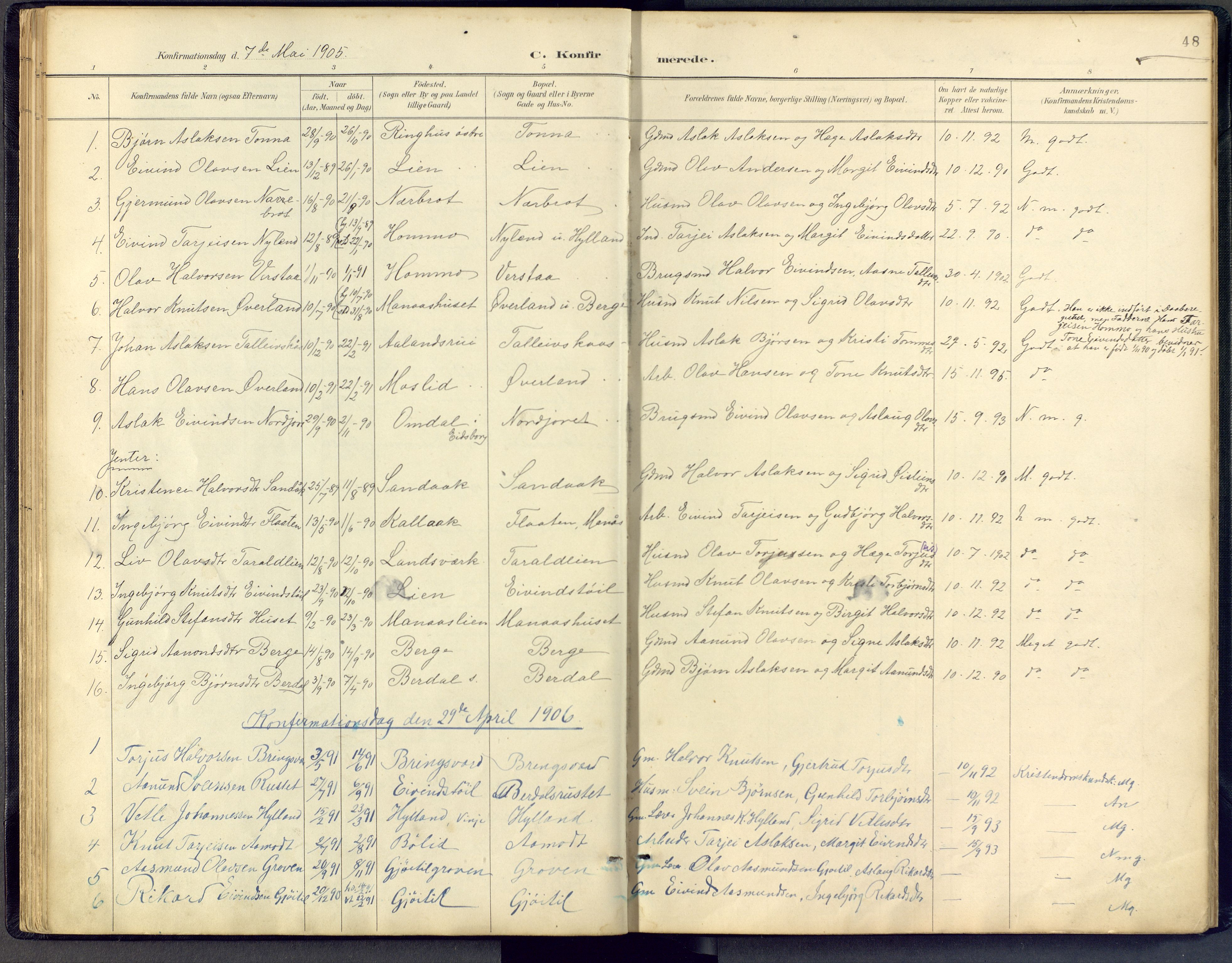 Vinje kirkebøker, SAKO/A-312/F/Fb/L0002: Parish register (official) no. II 2, 1887-1925, p. 48