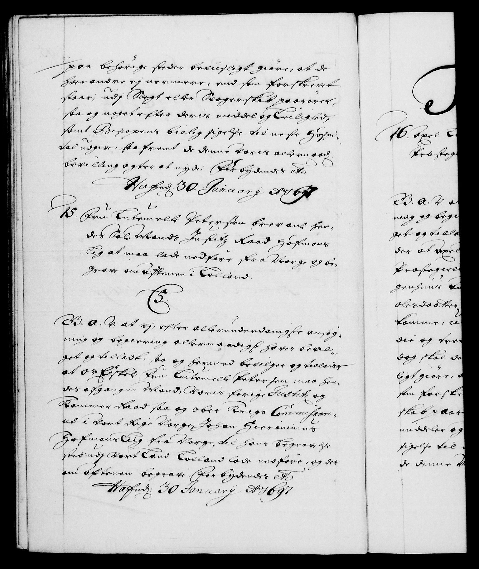 Danske Kanselli 1572-1799, AV/RA-EA-3023/F/Fc/Fca/Fcaa/L0016: Norske registre (mikrofilm), 1692-1697, p. 395b