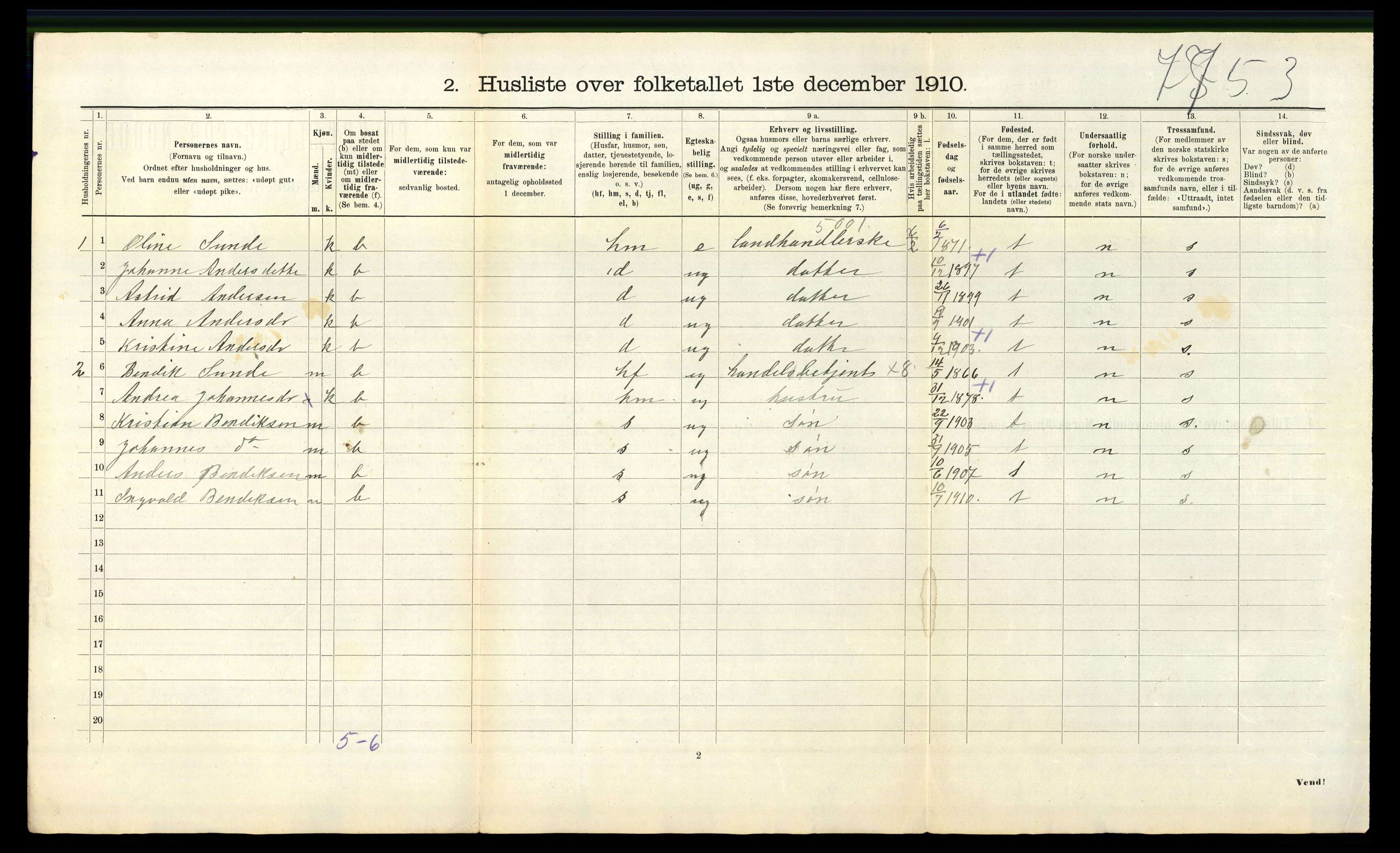 RA, 1910 census for Jølster, 1910, p. 499