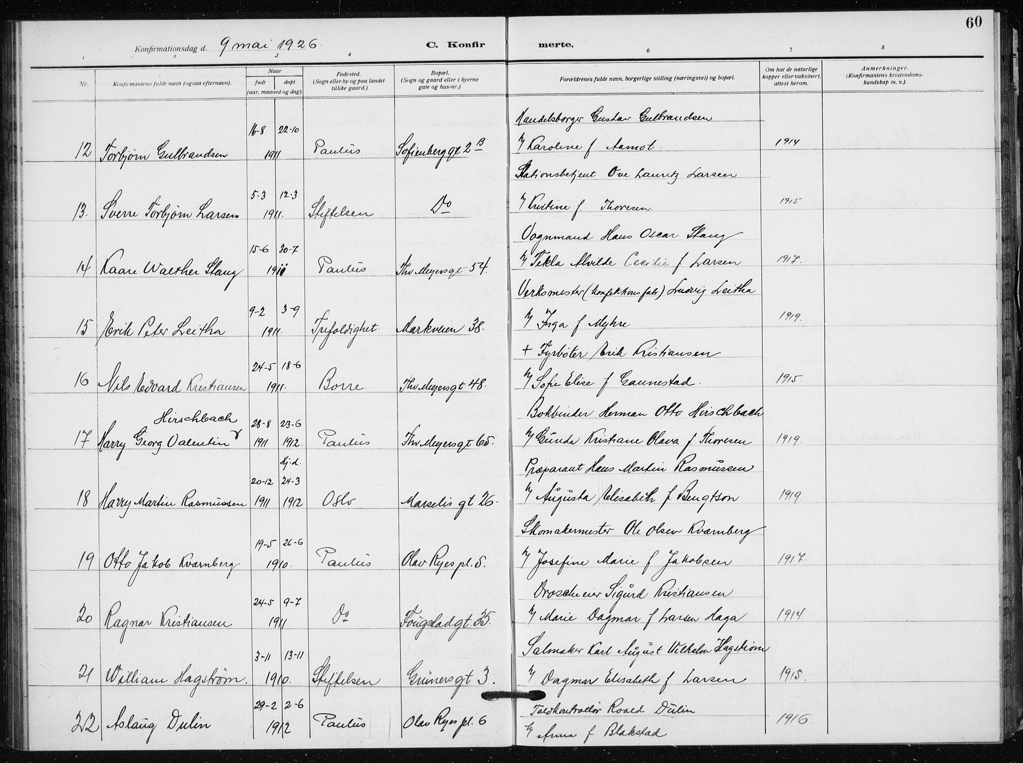 Hauge prestekontor Kirkebøker, AV/SAO-A-10849/F/Fa/L0002: Parish register (official) no. 2, 1917-1938, p. 60
