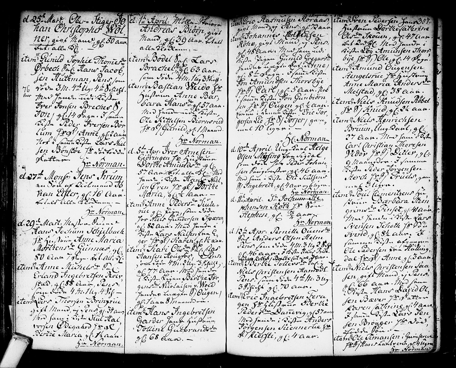 Kongsberg kirkebøker, SAKO/A-22/F/Fa/L0006: Parish register (official) no. I 6, 1783-1797, p. 307