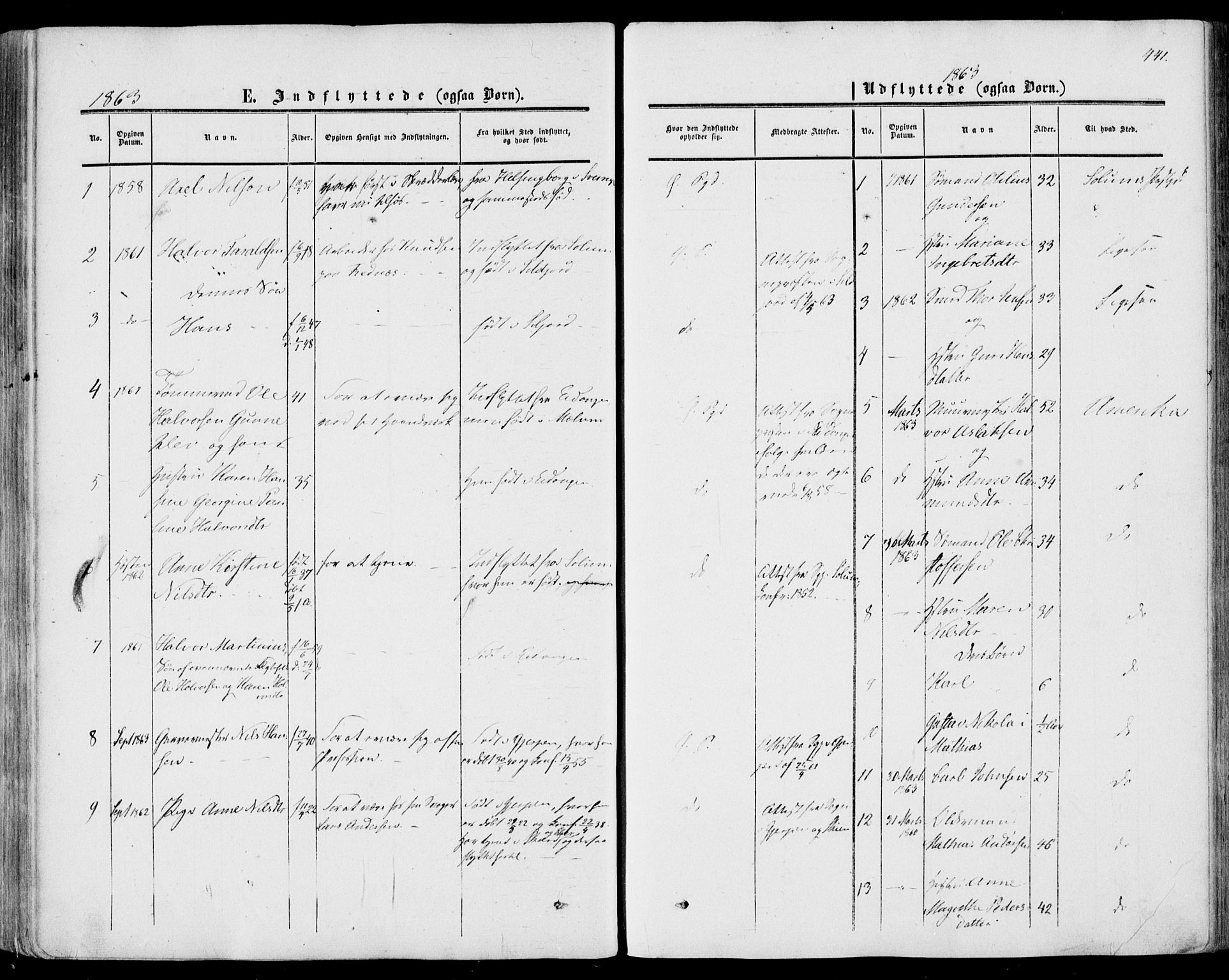 Porsgrunn kirkebøker , SAKO/A-104/F/Fa/L0007: Parish register (official) no. 7, 1858-1877, p. 441