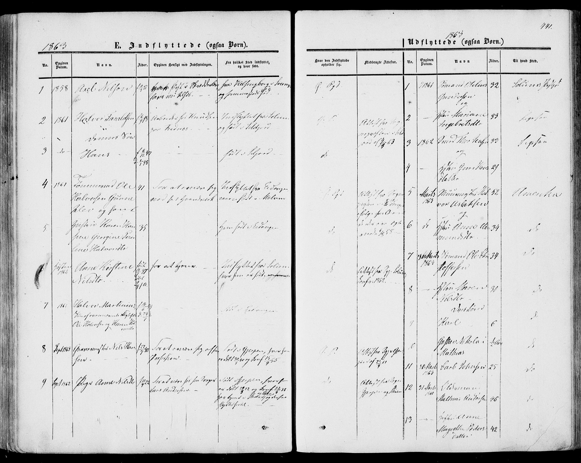 Porsgrunn kirkebøker , AV/SAKO-A-104/F/Fa/L0007: Parish register (official) no. 7, 1858-1877, p. 441