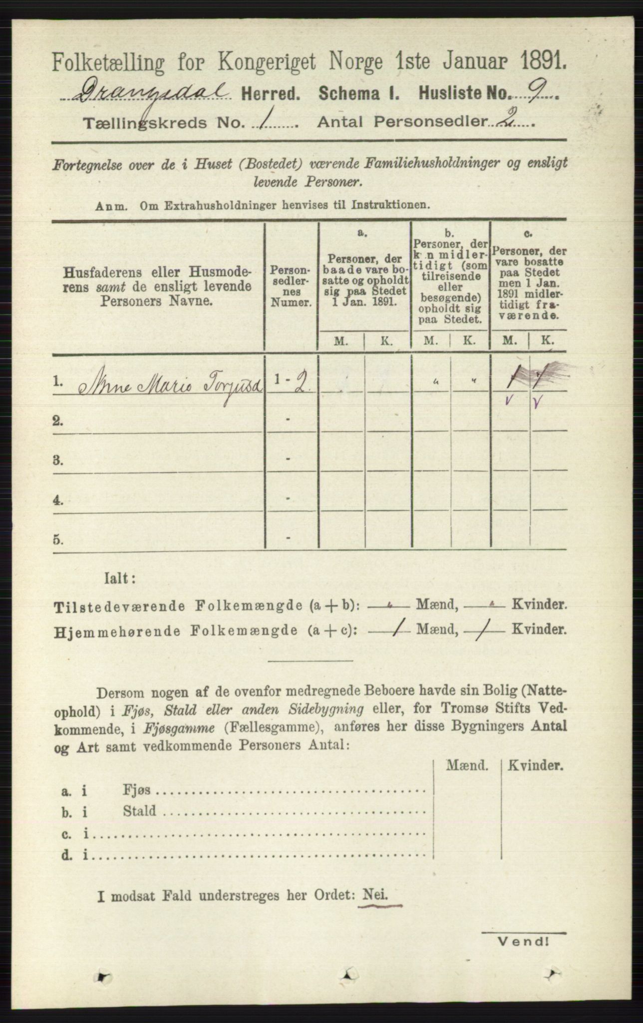 RA, 1891 census for 0817 Drangedal, 1891, p. 40