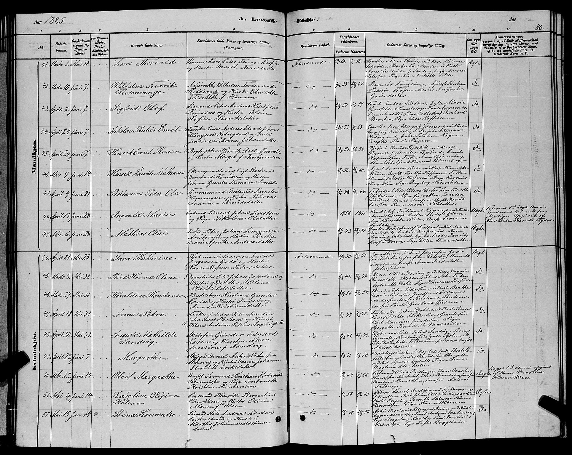 Ministerialprotokoller, klokkerbøker og fødselsregistre - Møre og Romsdal, SAT/A-1454/529/L0466: Parish register (copy) no. 529C03, 1878-1888, p. 86