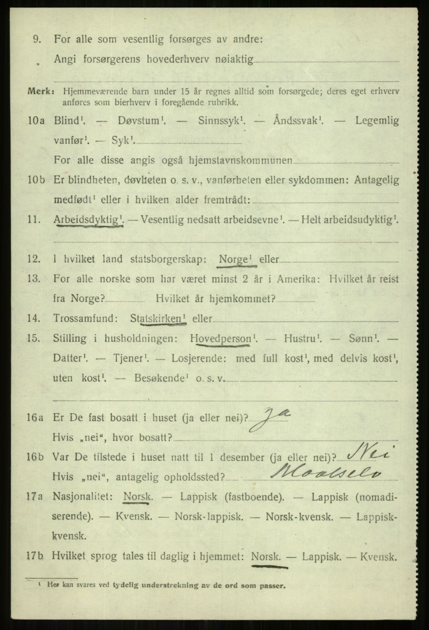 SATØ, 1920 census for Bardu, 1920, p. 797