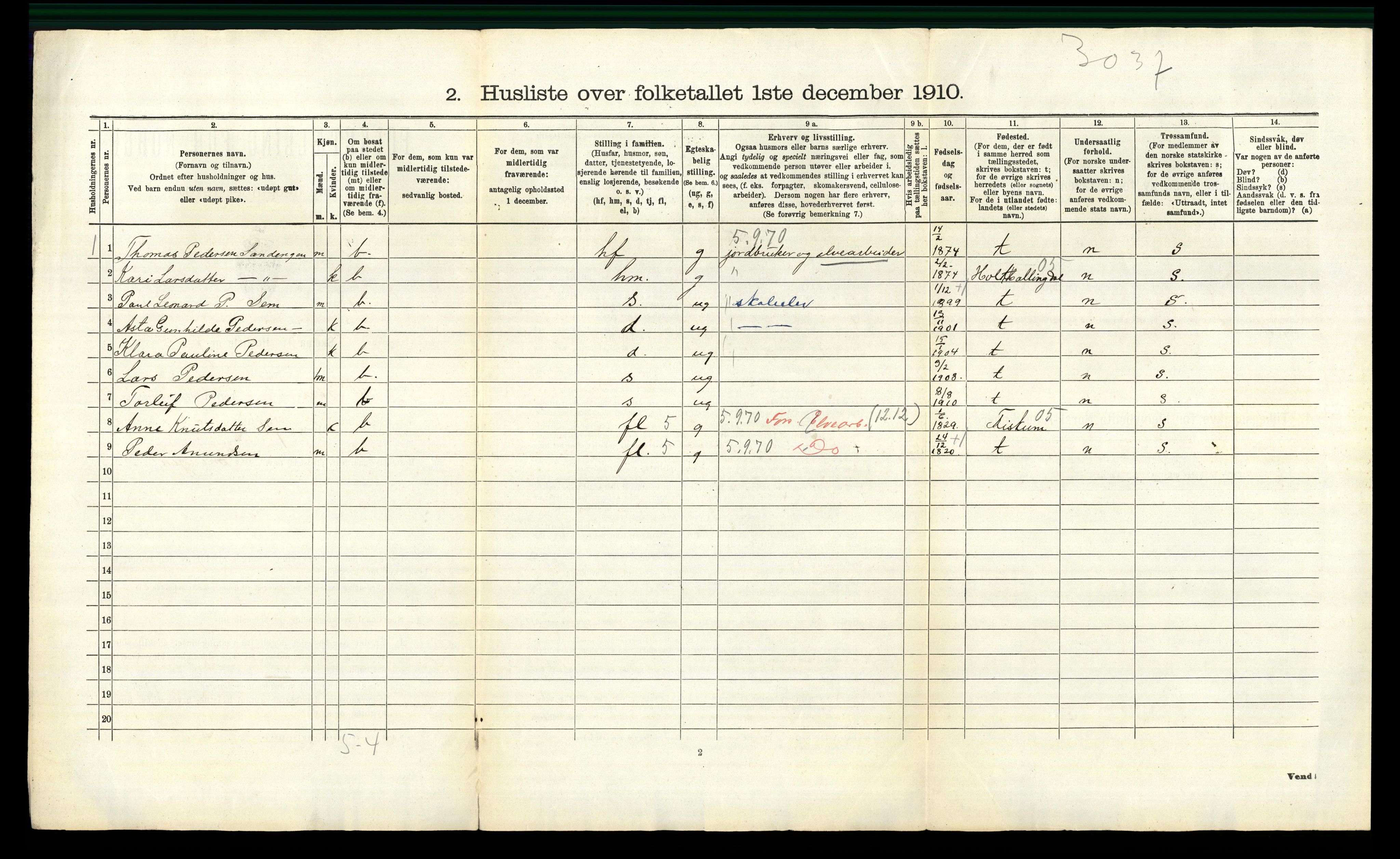 RA, 1910 census for Øvre Eiker, 1910, p. 1540