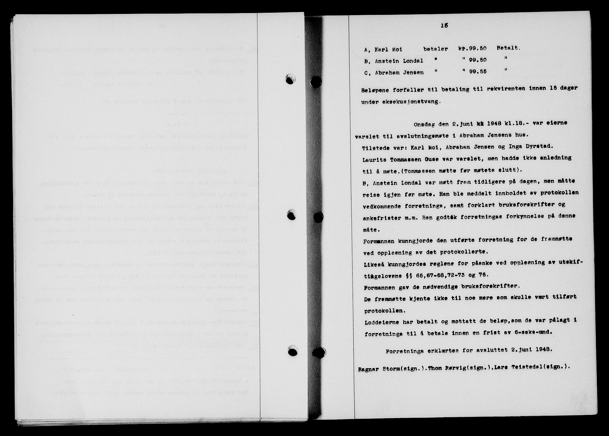 Flekkefjord sorenskriveri, SAK/1221-0001/G/Gb/Gba/L0064: Mortgage book no. A-12, 1948-1949, Diary no: : 248/1949