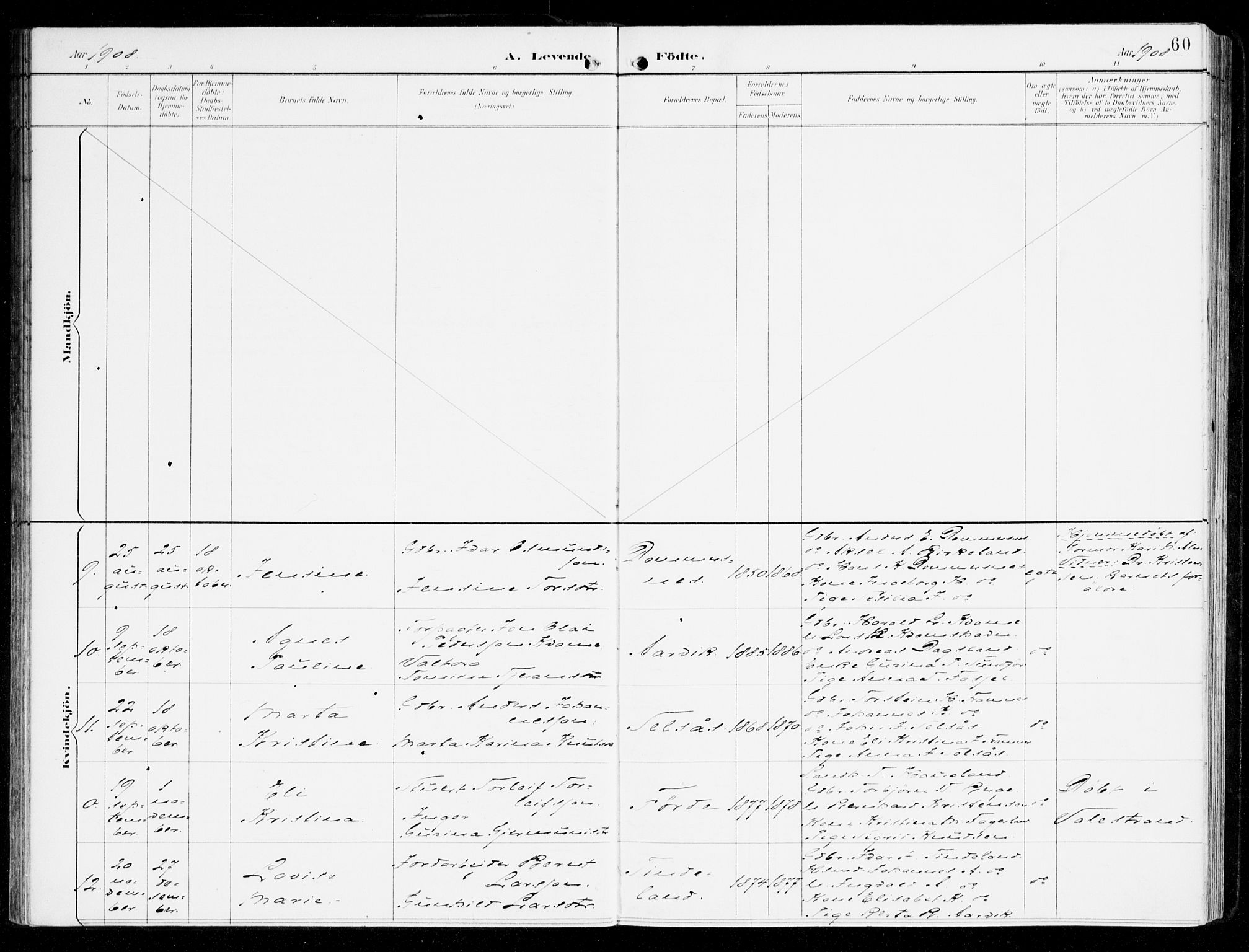 Sveio Sokneprestembete, AV/SAB-A-78501/H/Haa: Parish register (official) no. D 2, 1894-1916, p. 60