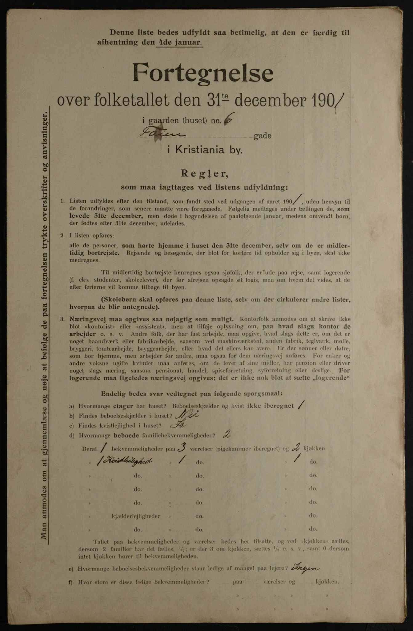 OBA, Municipal Census 1901 for Kristiania, 1901, p. 18066