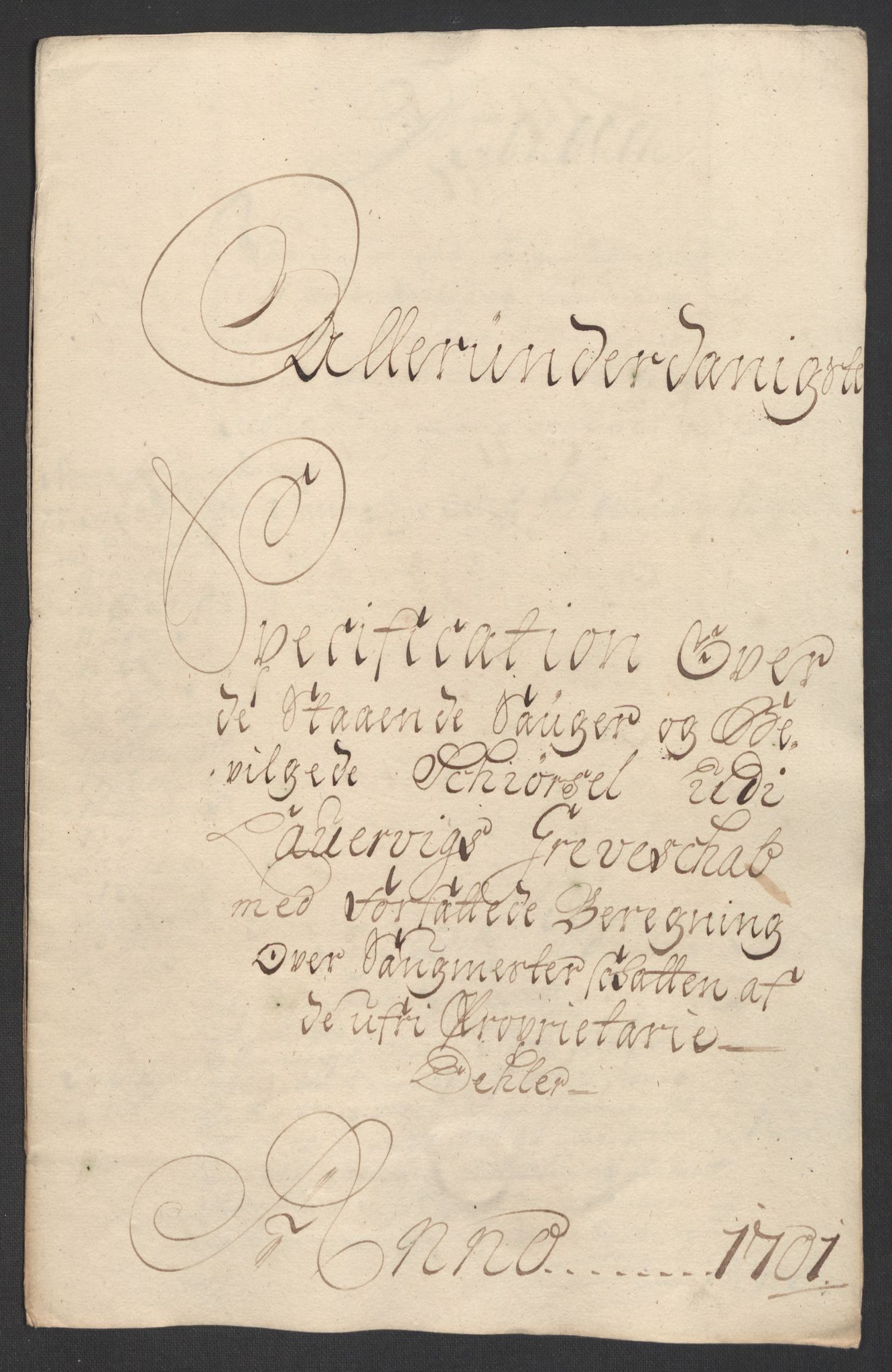 Rentekammeret inntil 1814, Reviderte regnskaper, Fogderegnskap, RA/EA-4092/R33/L1976: Fogderegnskap Larvik grevskap, 1698-1701, p. 323