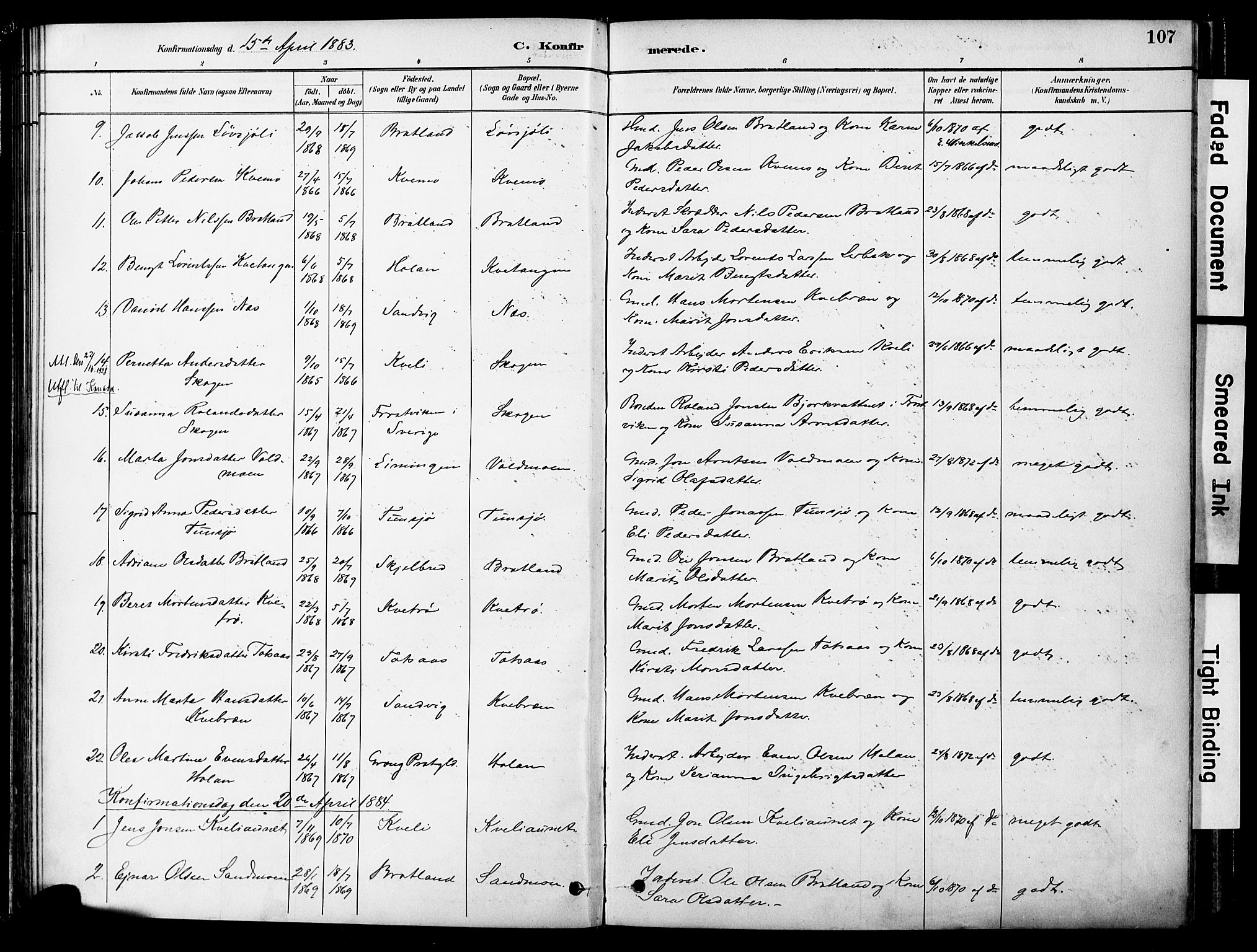 Ministerialprotokoller, klokkerbøker og fødselsregistre - Nord-Trøndelag, SAT/A-1458/755/L0494: Parish register (official) no. 755A03, 1882-1902, p. 107