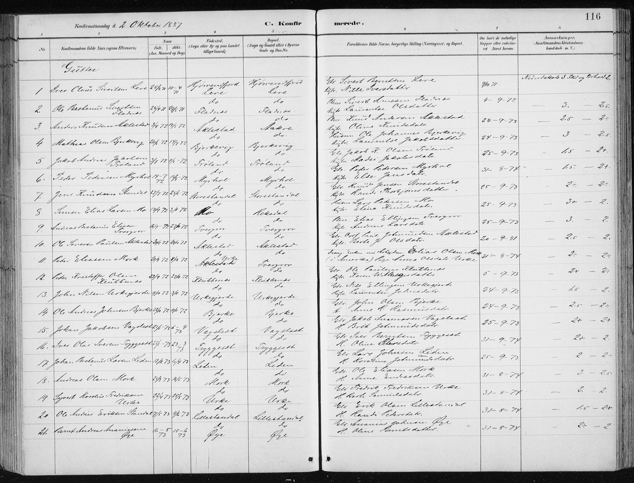 Ministerialprotokoller, klokkerbøker og fødselsregistre - Møre og Romsdal, AV/SAT-A-1454/515/L0215: Parish register (copy) no. 515C02, 1884-1906, p. 116