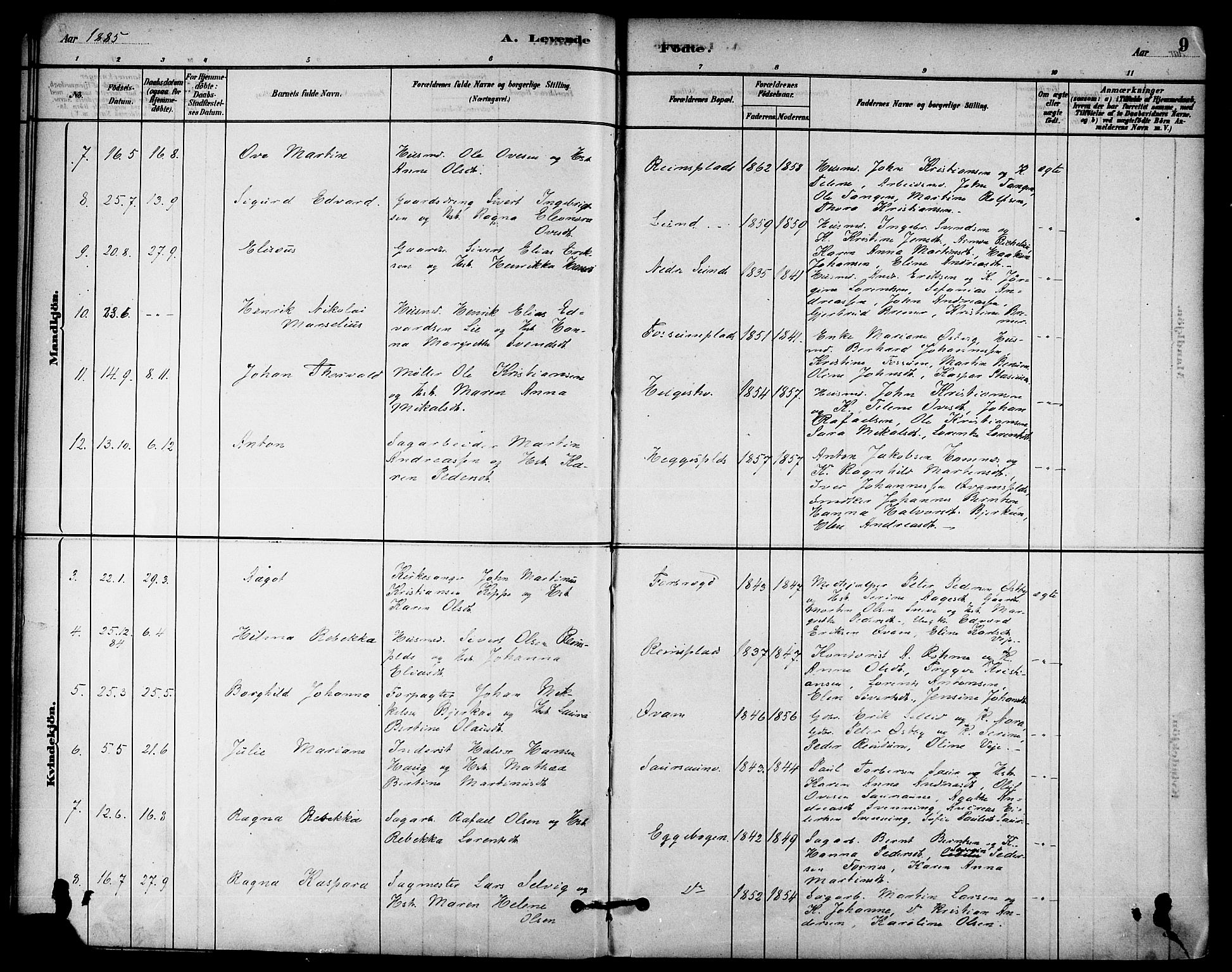 Ministerialprotokoller, klokkerbøker og fødselsregistre - Nord-Trøndelag, SAT/A-1458/740/L0378: Parish register (official) no. 740A01, 1881-1895, p. 9