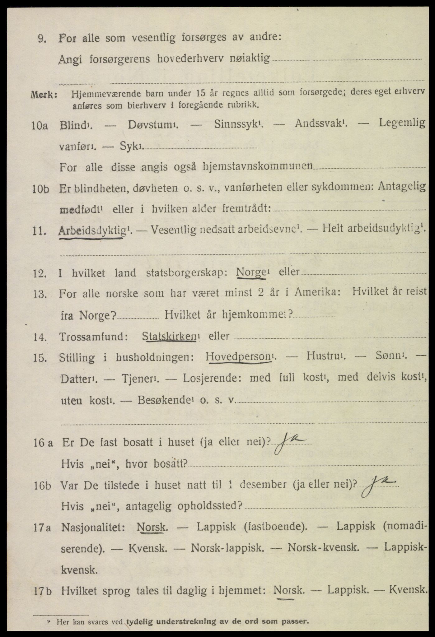 SAT, 1920 census for Snåsa, 1920, p. 3433