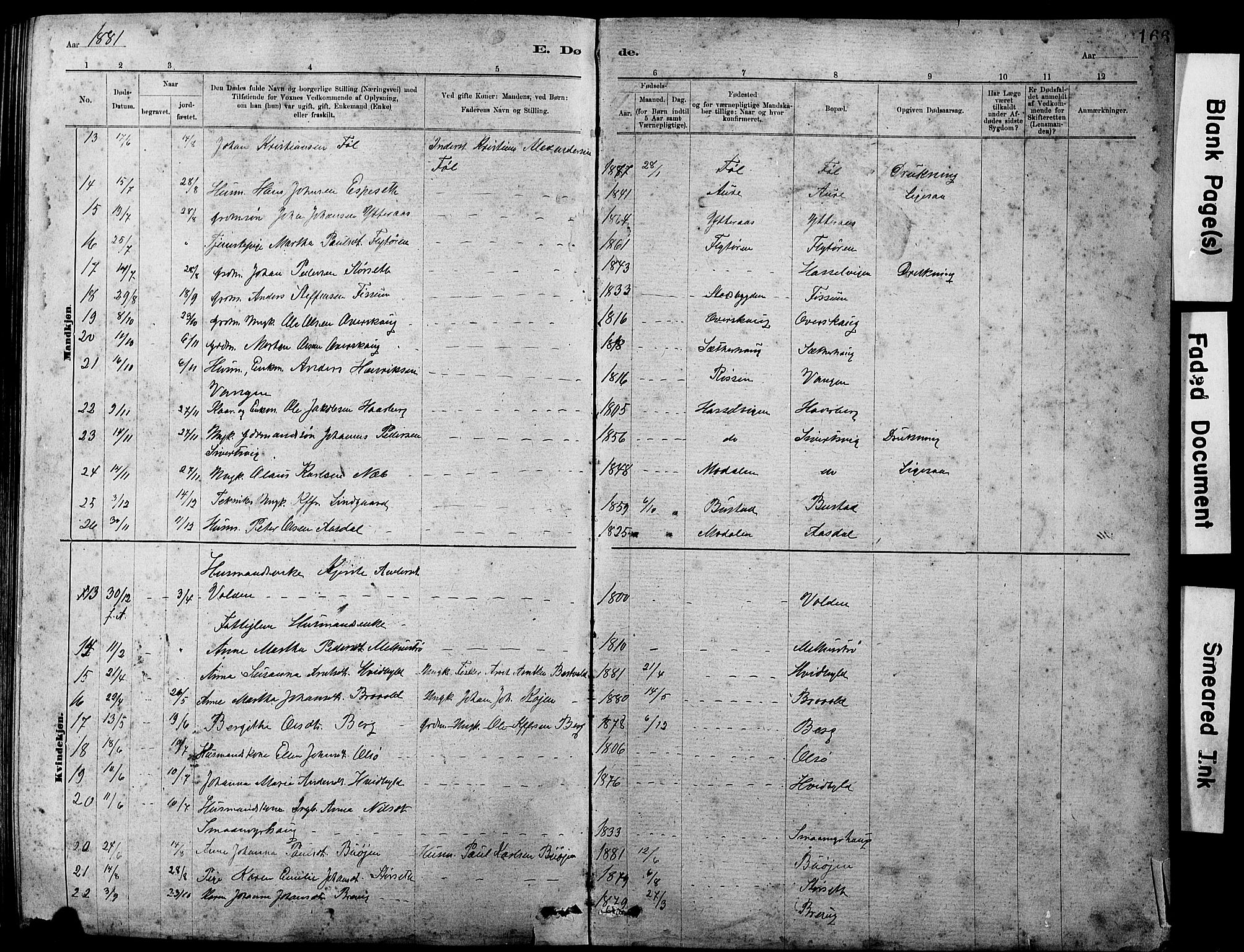 Ministerialprotokoller, klokkerbøker og fødselsregistre - Sør-Trøndelag, SAT/A-1456/647/L0636: Parish register (copy) no. 647C01, 1881-1884, p. 166