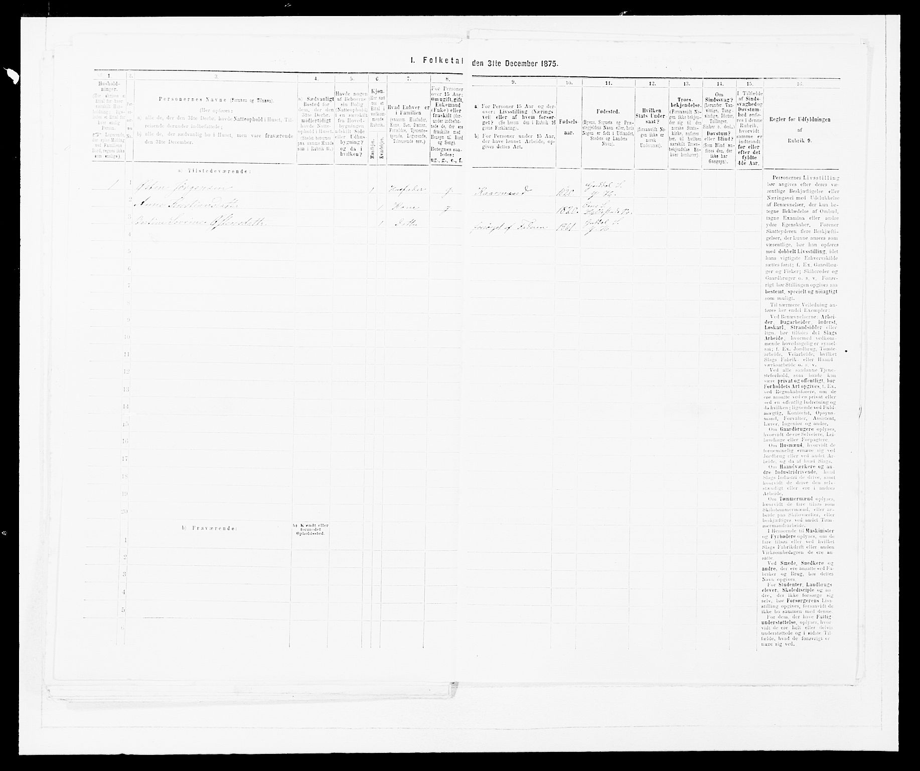 SAB, 1875 census for 1429P Ytre Holmedal, 1875, p. 1140