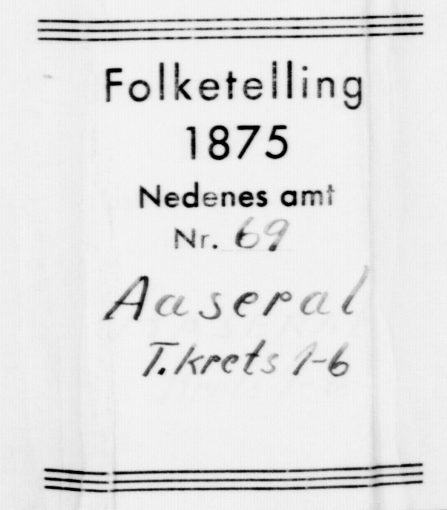 SAK, 1875 census for 0980P Åseral, 1875, p. 28