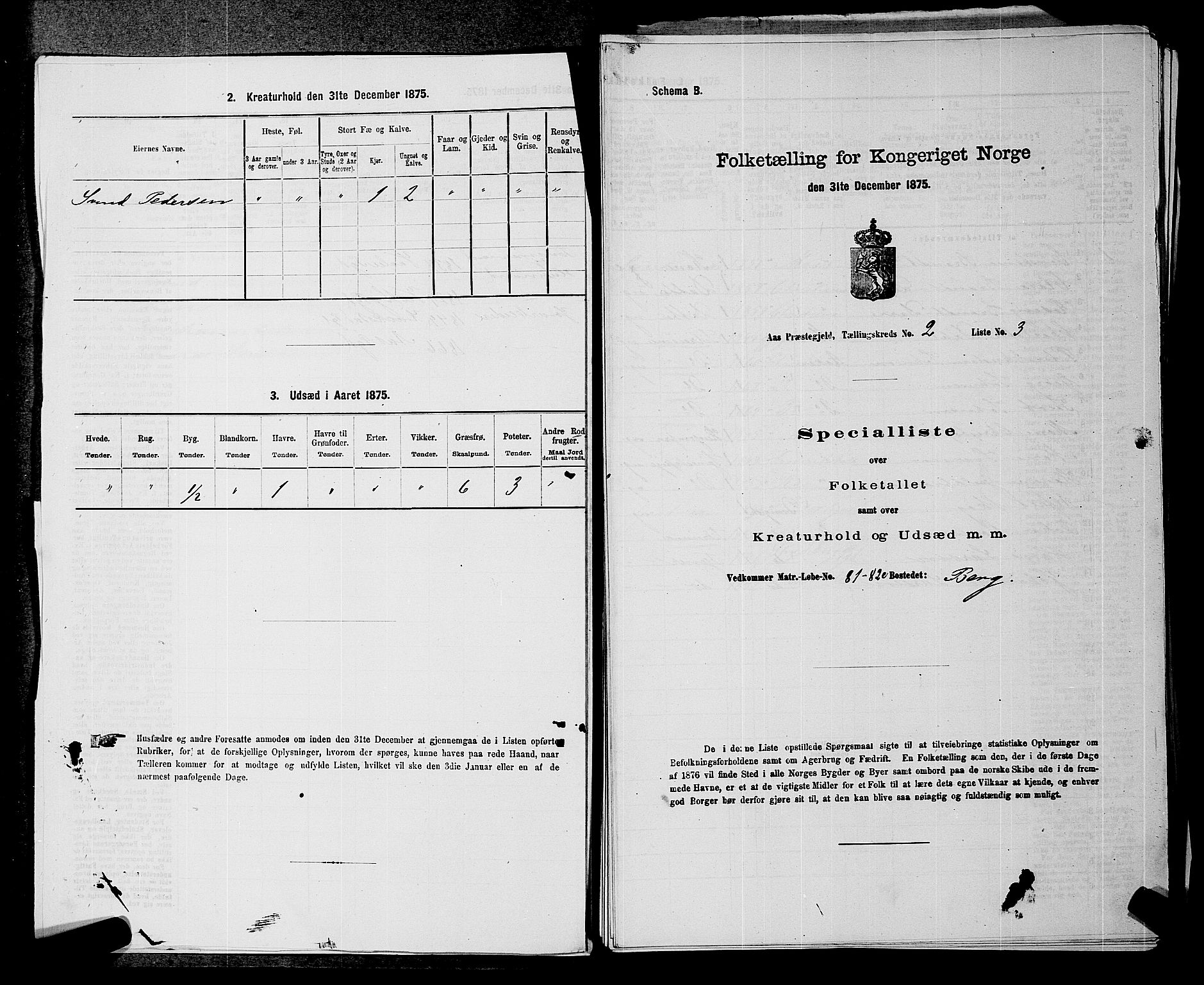 RA, 1875 census for 0214P Ås, 1875, p. 200