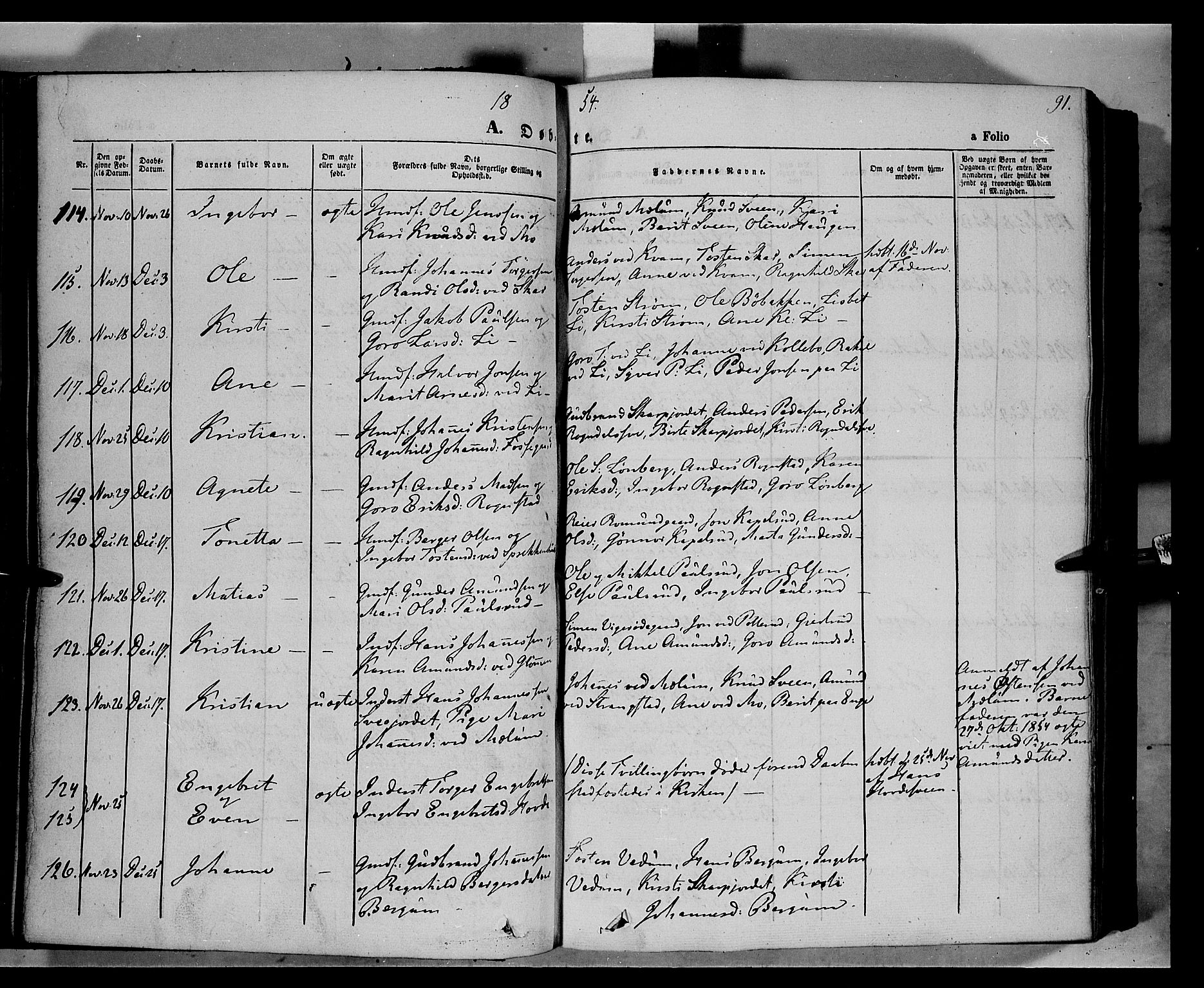 Øyer prestekontor, SAH/PREST-084/H/Ha/Haa/L0005: Parish register (official) no. 5, 1842-1857, p. 91