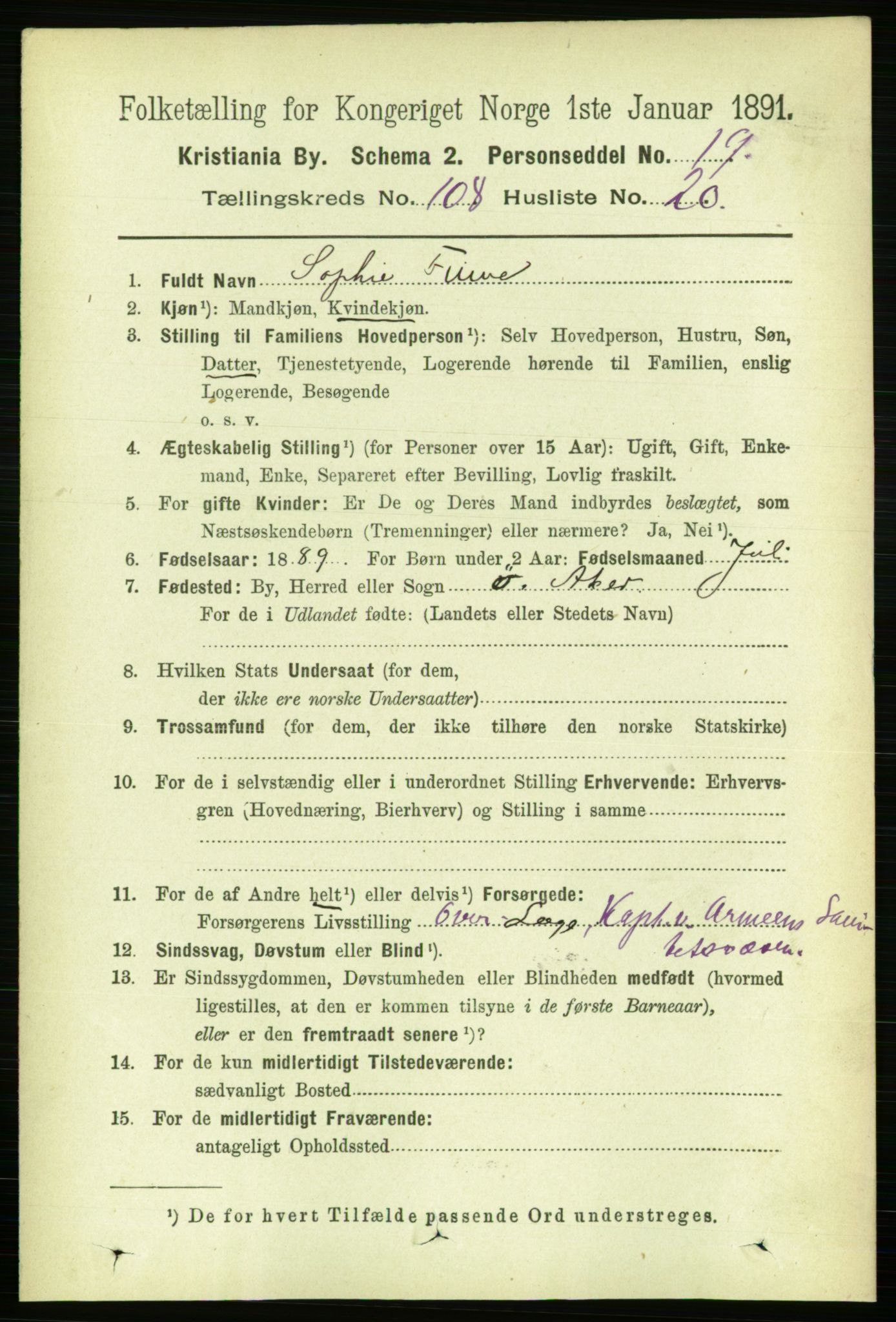 RA, 1891 census for 0301 Kristiania, 1891, p. 56073