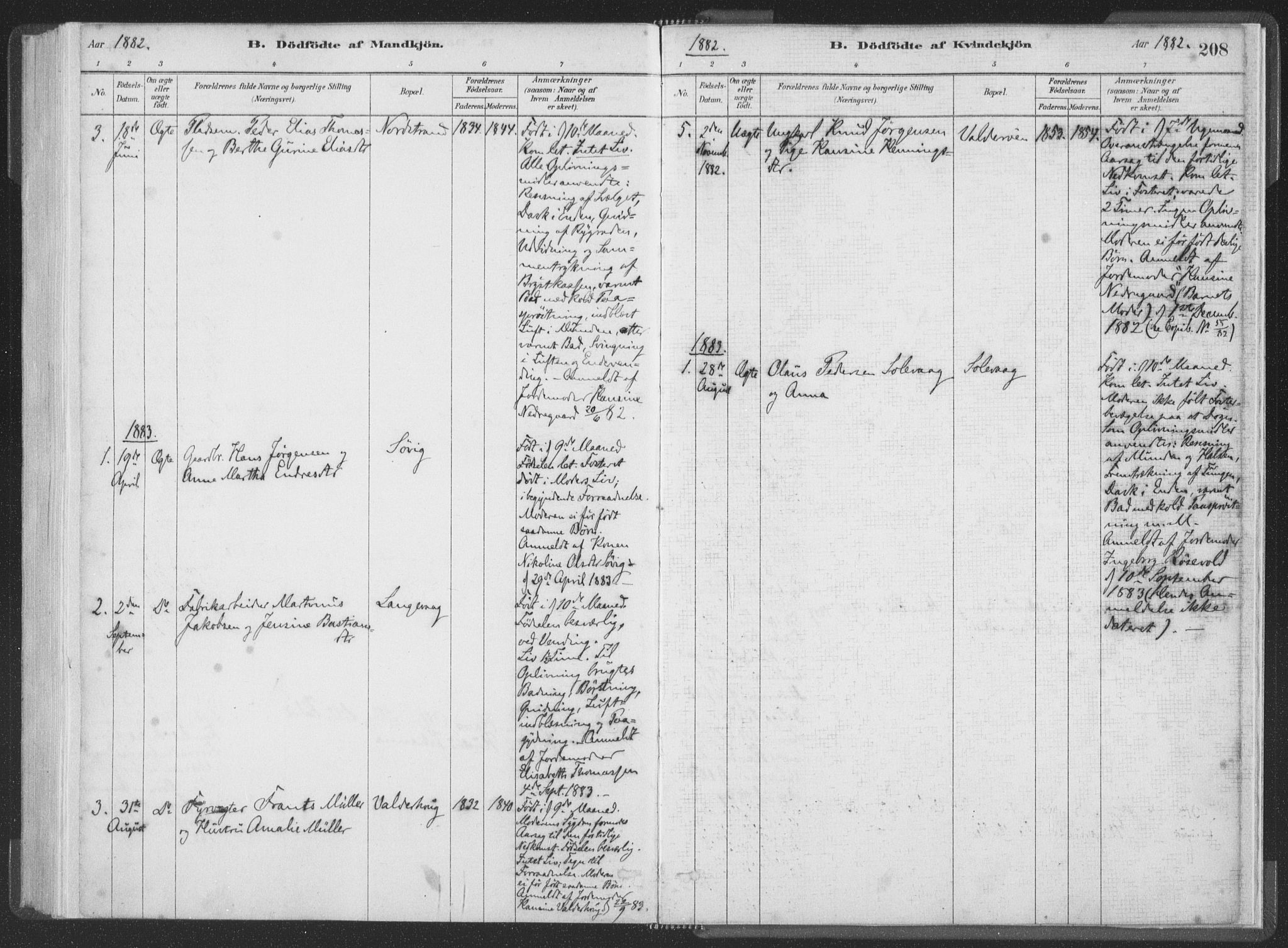 Ministerialprotokoller, klokkerbøker og fødselsregistre - Møre og Romsdal, AV/SAT-A-1454/528/L0401: Parish register (official) no. 528A12I, 1880-1920, p. 208