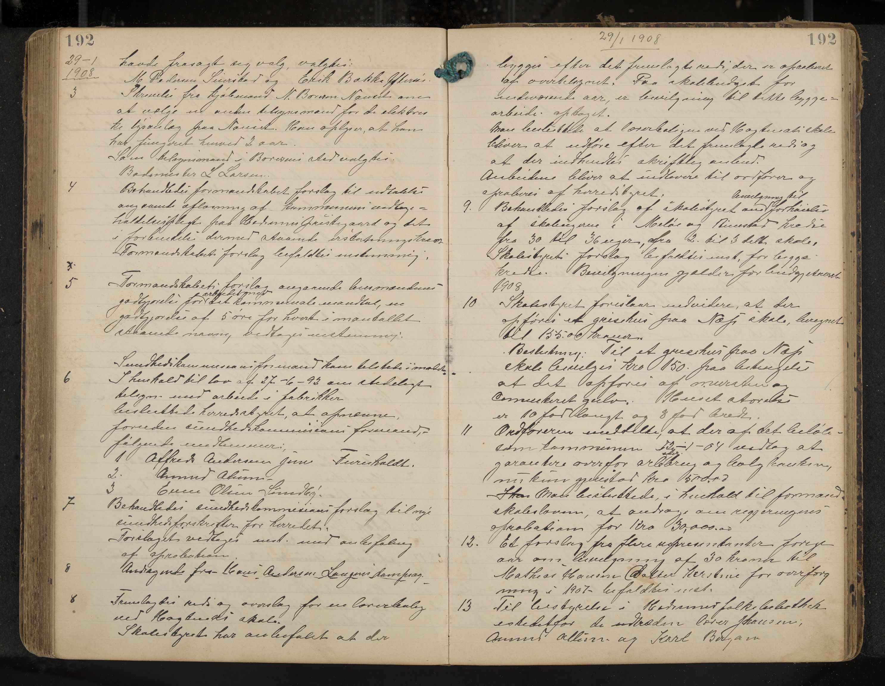 Hedrum formannskap og sentraladministrasjon, IKAK/0727021/A/Aa/L0005: Møtebok, 1899-1911, p. 192