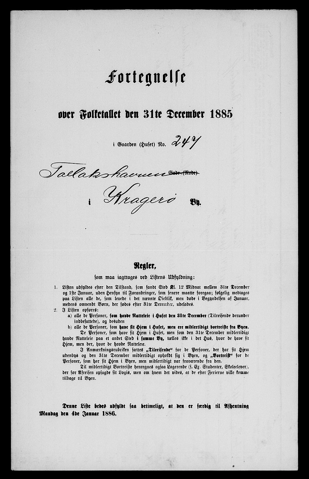 SAKO, 1885 census for 0801 Kragerø, 1885, p. 413