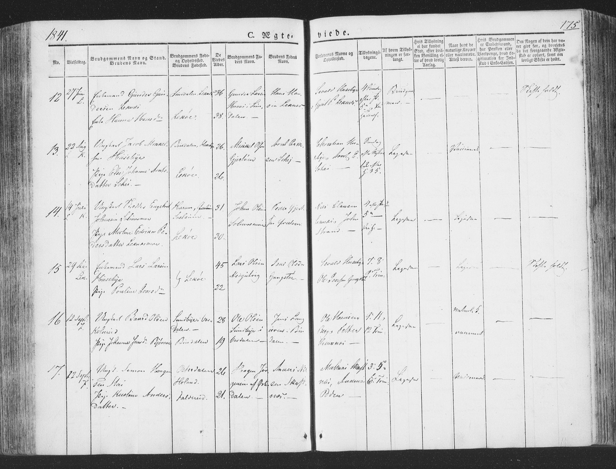 Ministerialprotokoller, klokkerbøker og fødselsregistre - Nord-Trøndelag, AV/SAT-A-1458/780/L0639: Parish register (official) no. 780A04, 1830-1844, p. 175