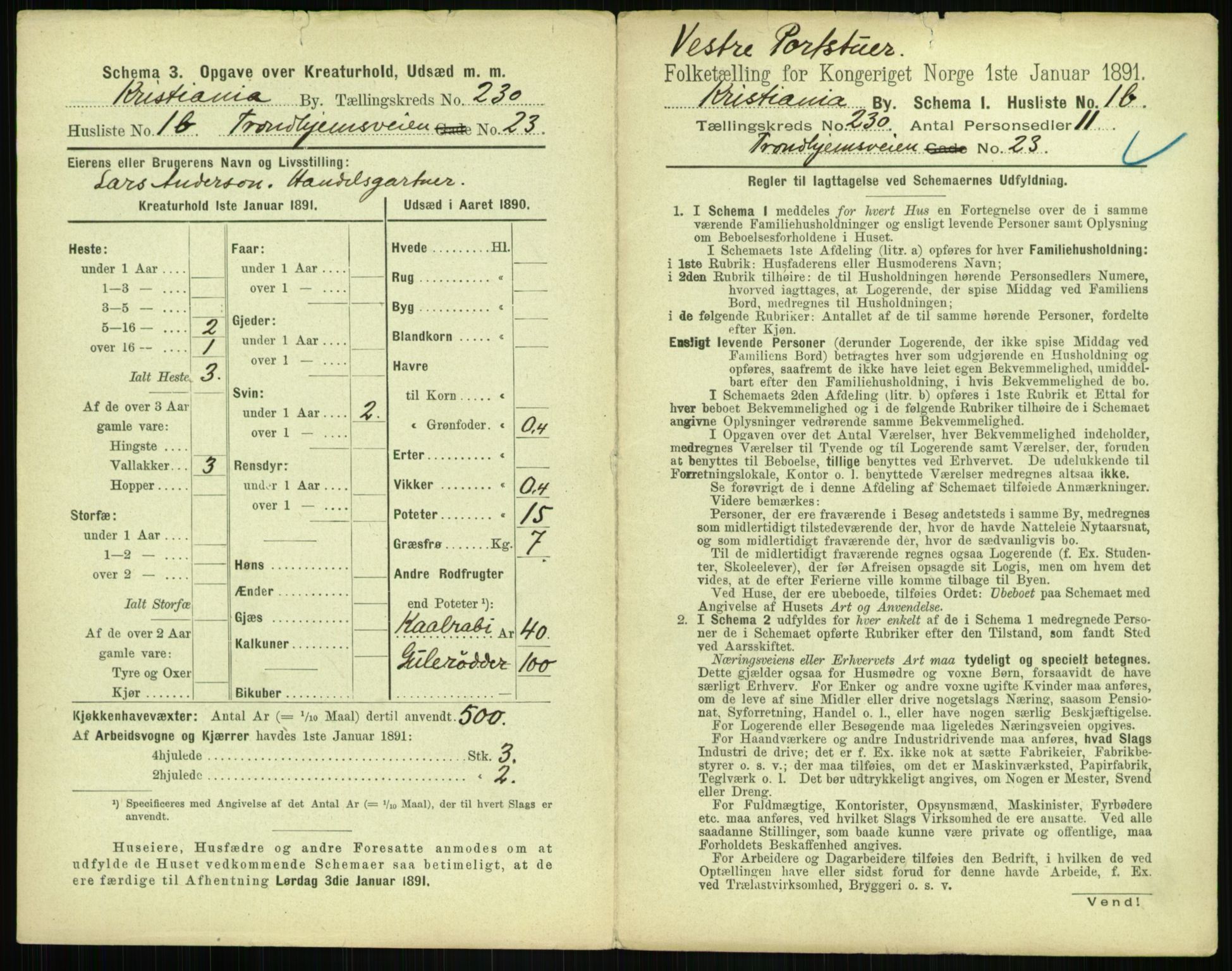 RA, 1891 census for 0301 Kristiania, 1891, p. 142094