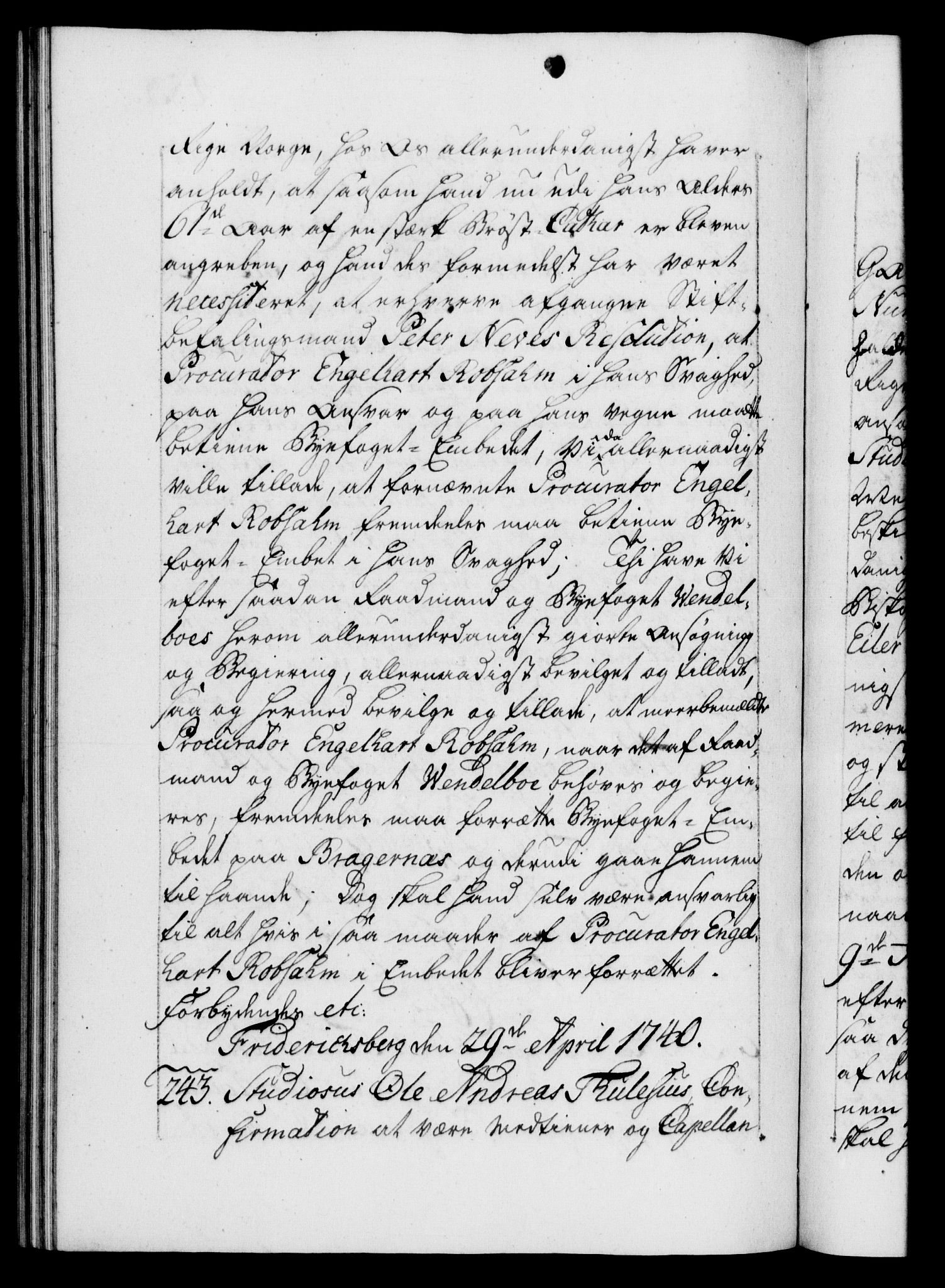 Danske Kanselli 1572-1799, AV/RA-EA-3023/F/Fc/Fca/Fcaa/L0031: Norske registre, 1739-1740, p. 483b