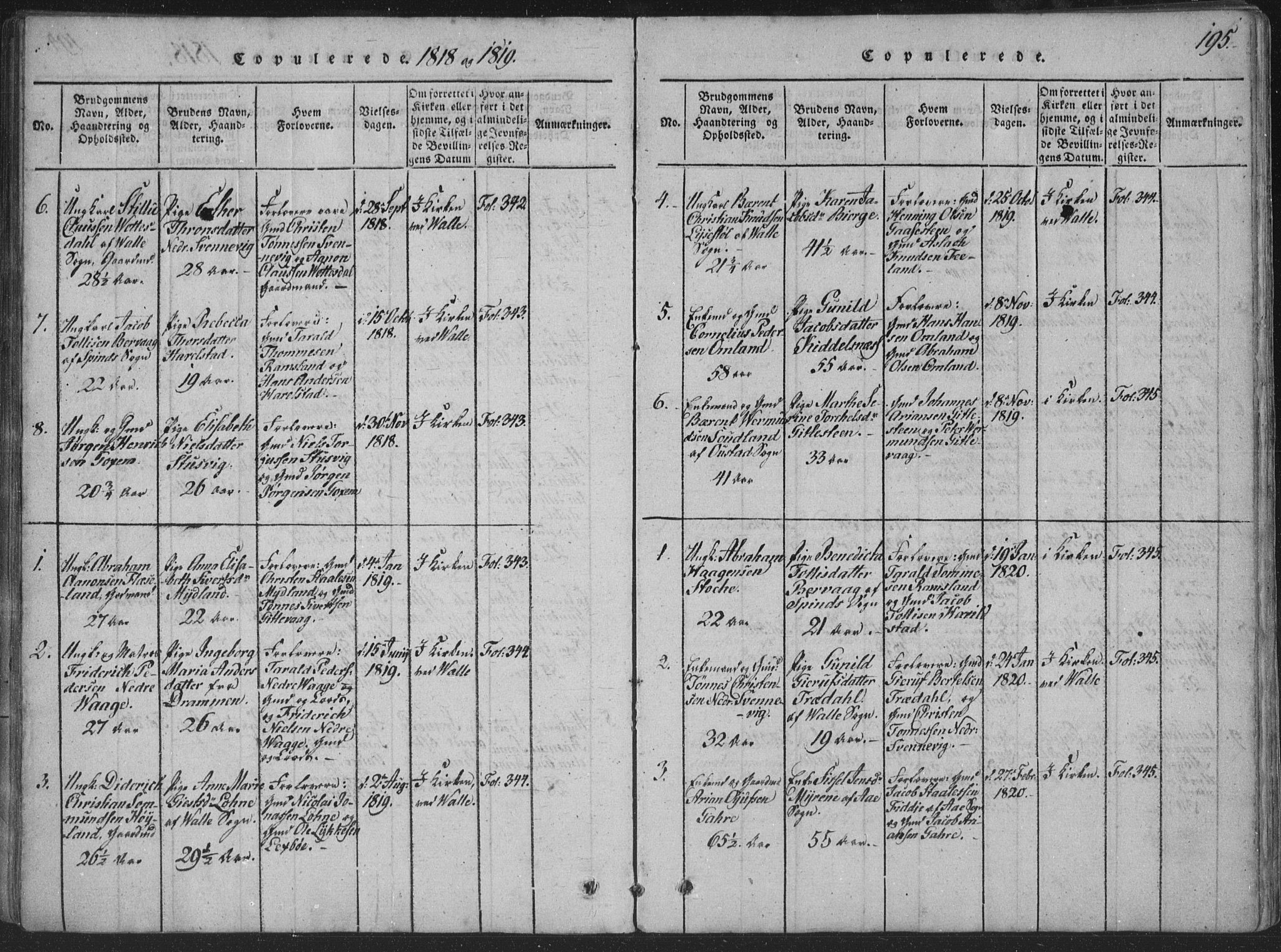 Sør-Audnedal sokneprestkontor, SAK/1111-0039/F/Fa/Faa/L0001: Parish register (official) no. A 1, 1816-1848, p. 195