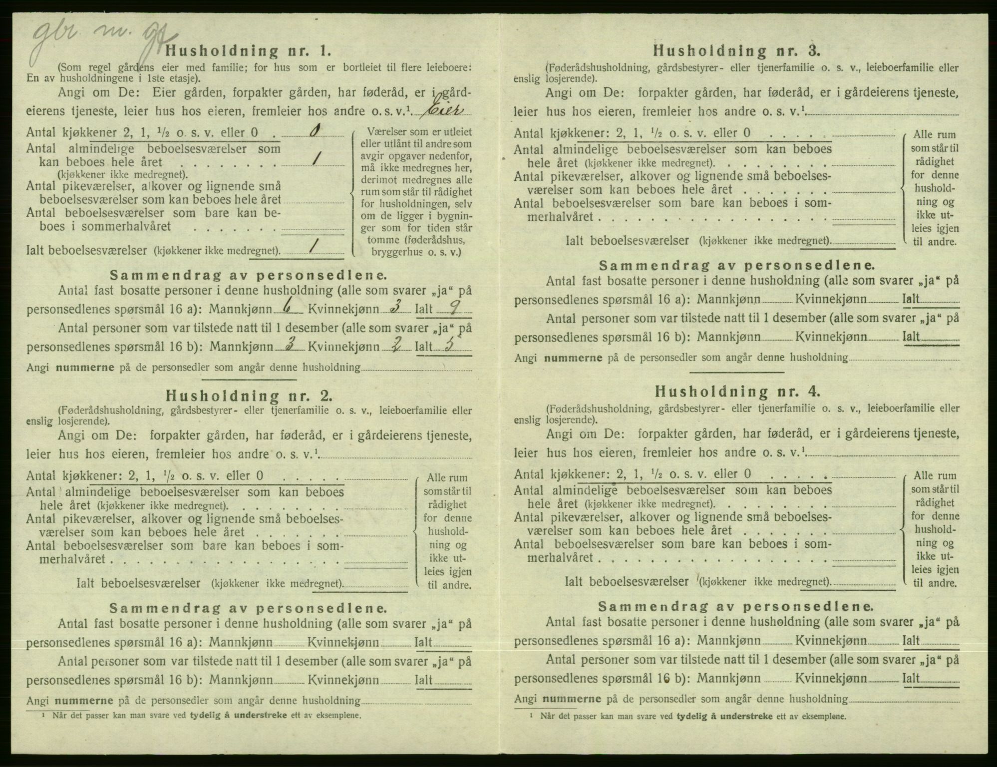 SAB, 1920 census for Evanger, 1920, p. 642