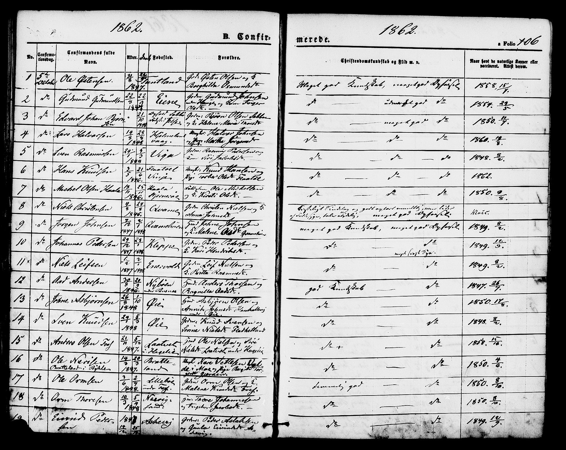 Hjelmeland sokneprestkontor, AV/SAST-A-101843/01/IV/L0011: Parish register (official) no. A 11, 1861-1878, p. 106