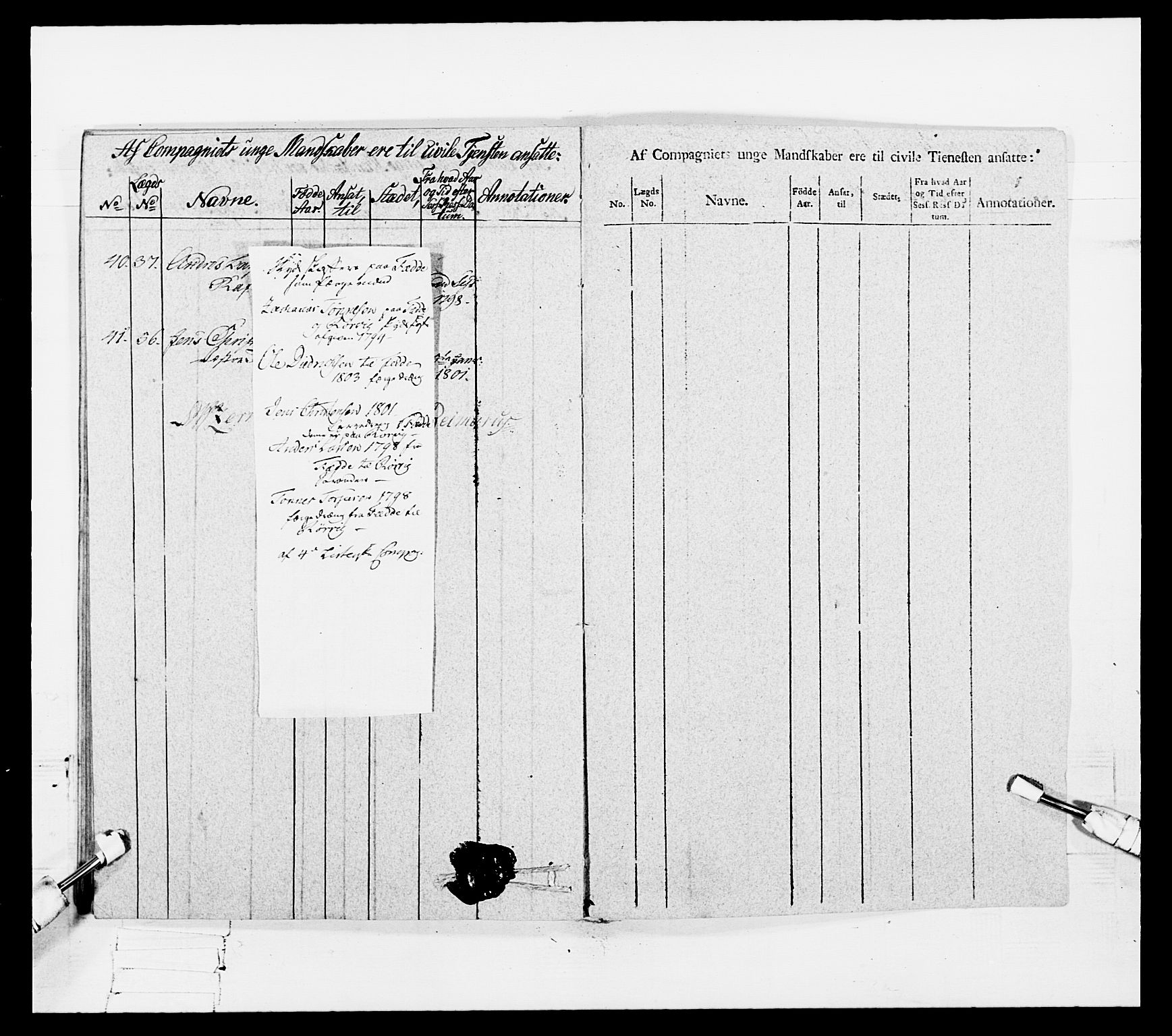 Generalitets- og kommissariatskollegiet, Det kongelige norske kommissariatskollegium, AV/RA-EA-5420/E/Eh/L0108: Vesterlenske nasjonale infanteriregiment, 1791-1802, p. 404