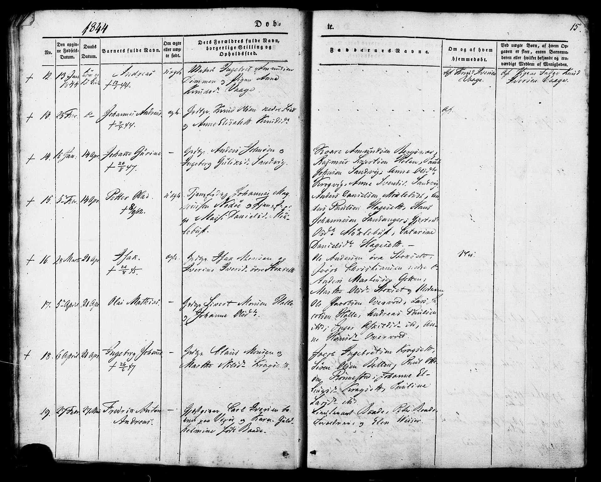 Ministerialprotokoller, klokkerbøker og fødselsregistre - Møre og Romsdal, AV/SAT-A-1454/503/L0034: Parish register (official) no. 503A02, 1841-1884, p. 15