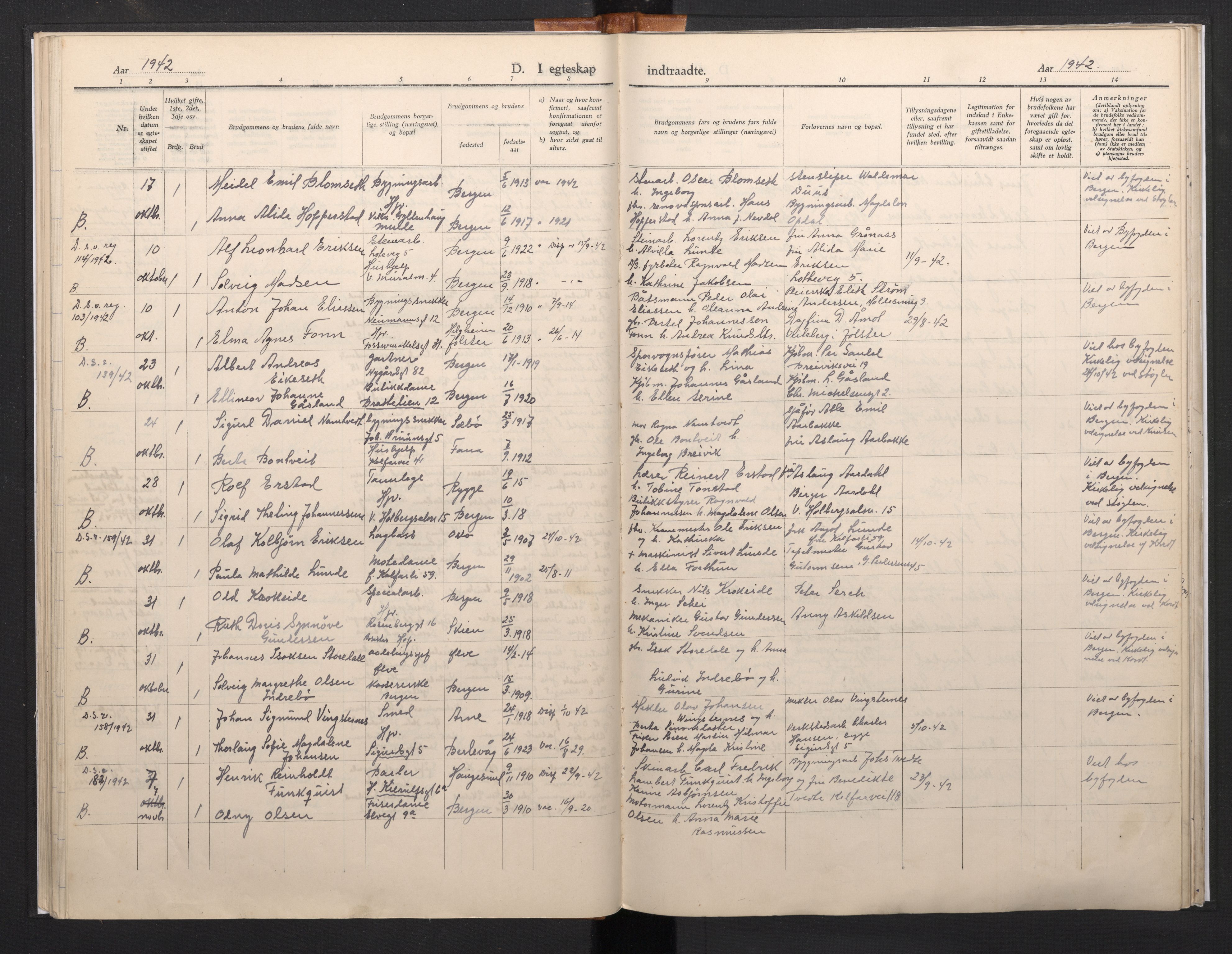 Domkirken sokneprestembete, AV/SAB-A-74801/H/Haa/L0016: Parish register (official) no. A 15, 1942-1952