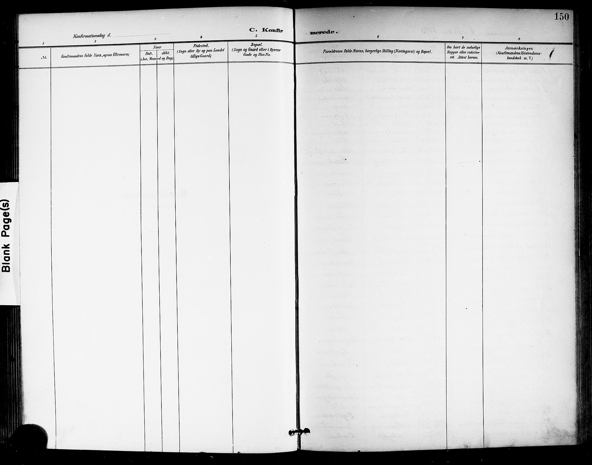 Sande Kirkebøker, SAKO/A-53/G/Ga/L0004: Parish register (copy) no. 4, 1895-1918, p. 150
