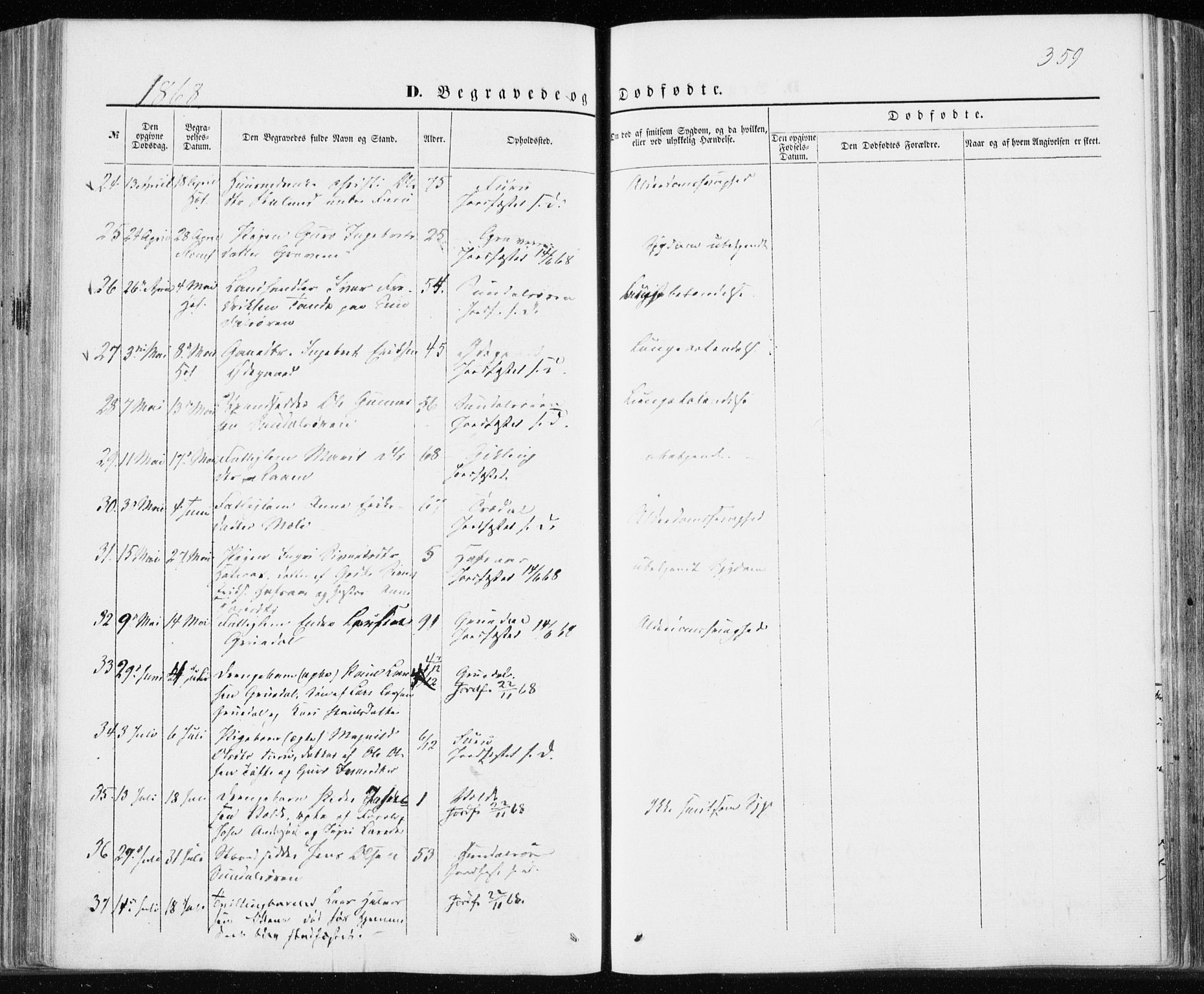 Ministerialprotokoller, klokkerbøker og fødselsregistre - Møre og Romsdal, SAT/A-1454/590/L1013: Parish register (official) no. 590A05, 1847-1877, p. 359