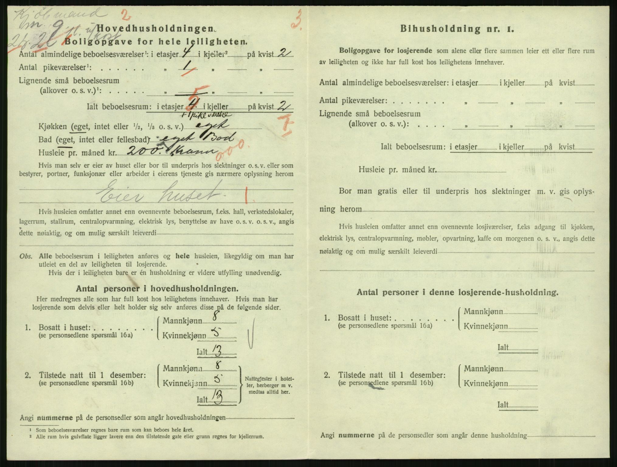 SAH, 1920 census for Lillehammer, 1920, p. 2925