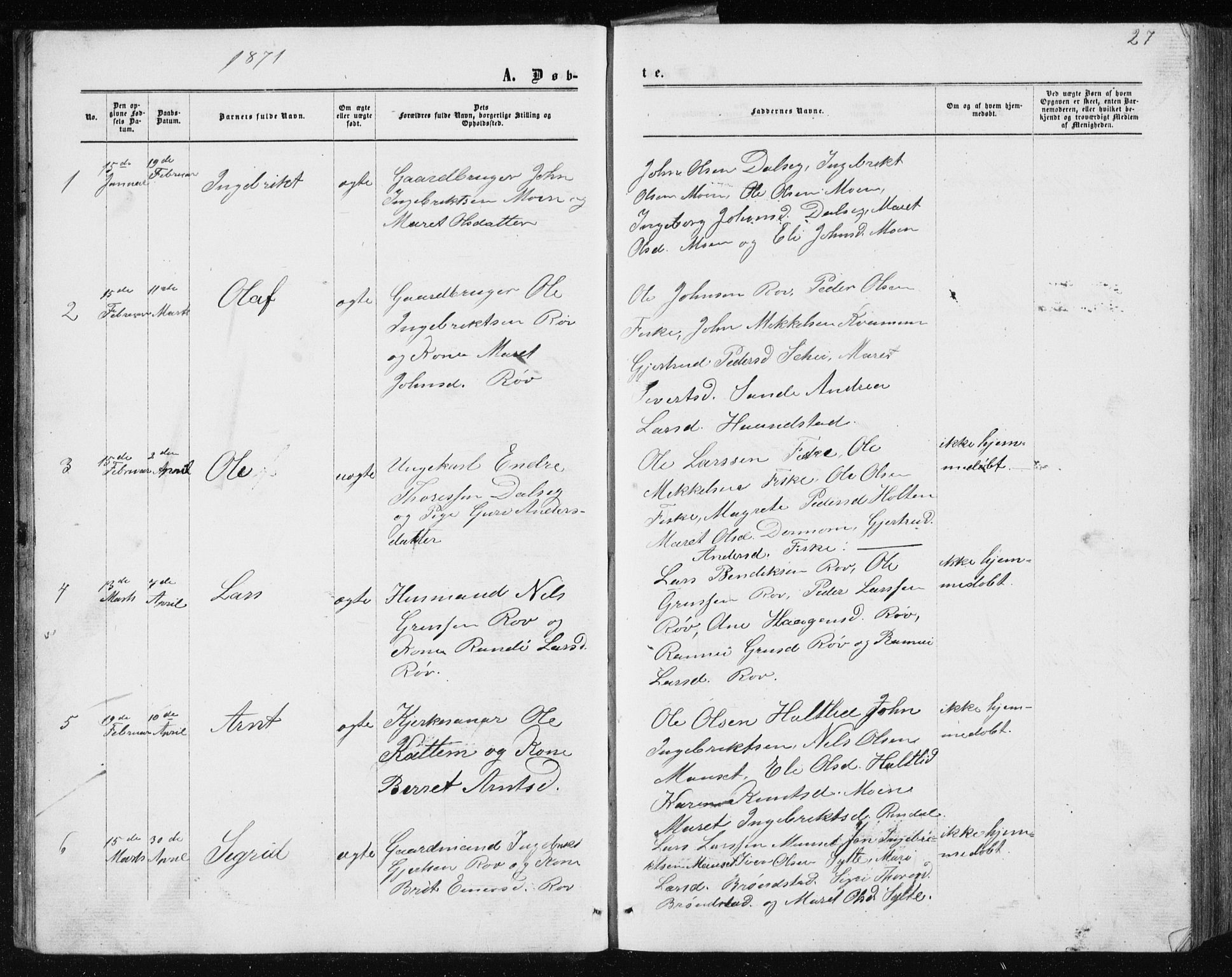 Ministerialprotokoller, klokkerbøker og fødselsregistre - Møre og Romsdal, AV/SAT-A-1454/597/L1064: Parish register (copy) no. 597C01, 1866-1898, p. 27